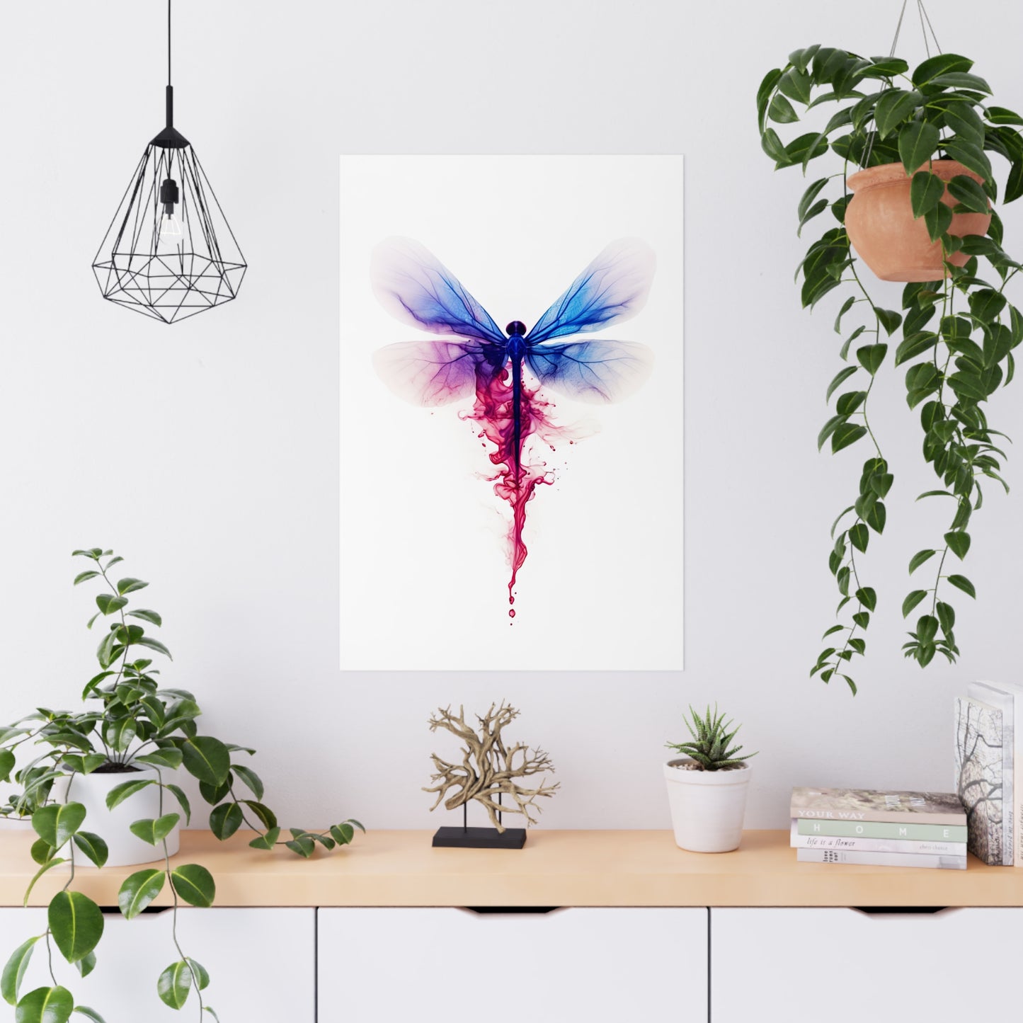 "Inkblot Dragonfly" Poster - Print