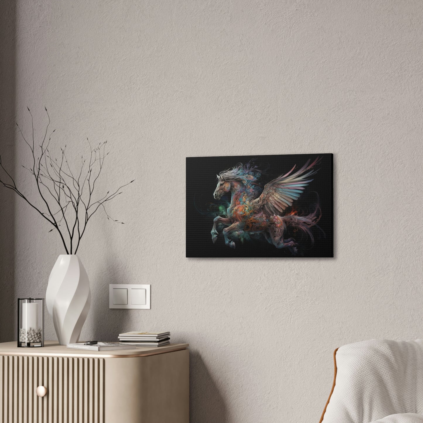 "Rainbow Pegasus" Canvas Stretched, 0.75" - Print