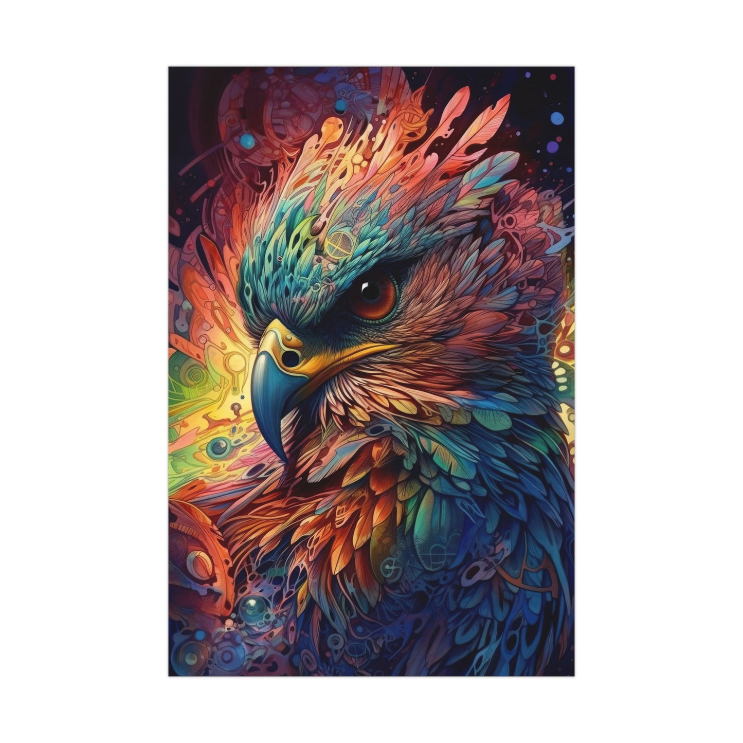 "Rainbow Winged Falcon" Poster - Print