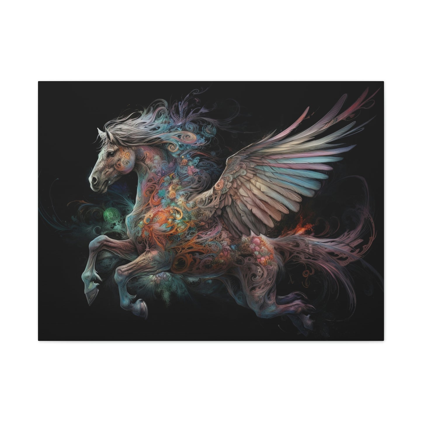 "Rainbow Pegasus" Canvas Stretched, 0.75" - Print