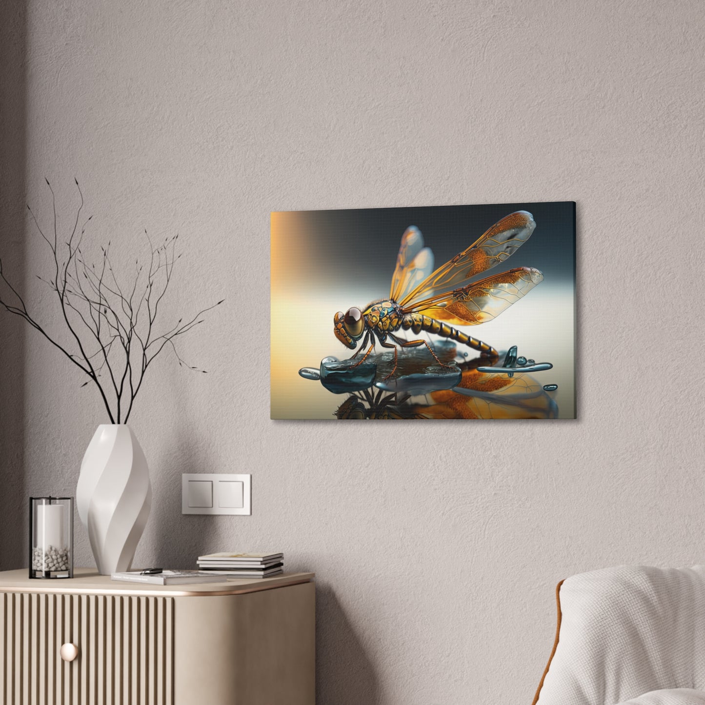 "Amber Dragonfly"  Canvas Stretched, 0.75" - Print