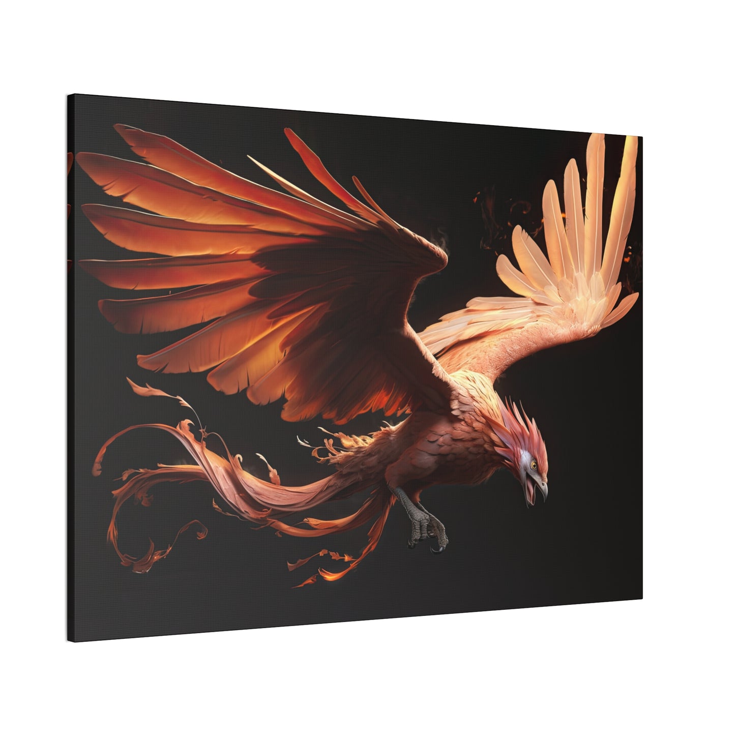 "Soaring Ember Phoenix"  Canvas Stretched, 0.75" - Print