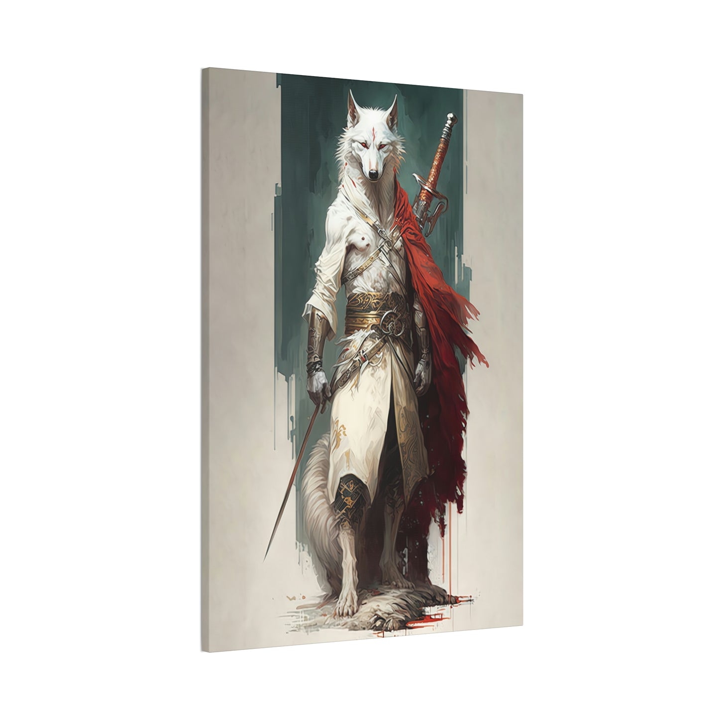 "Lone Wolf Warrior" Canvas Stretched, 0.75" - Print