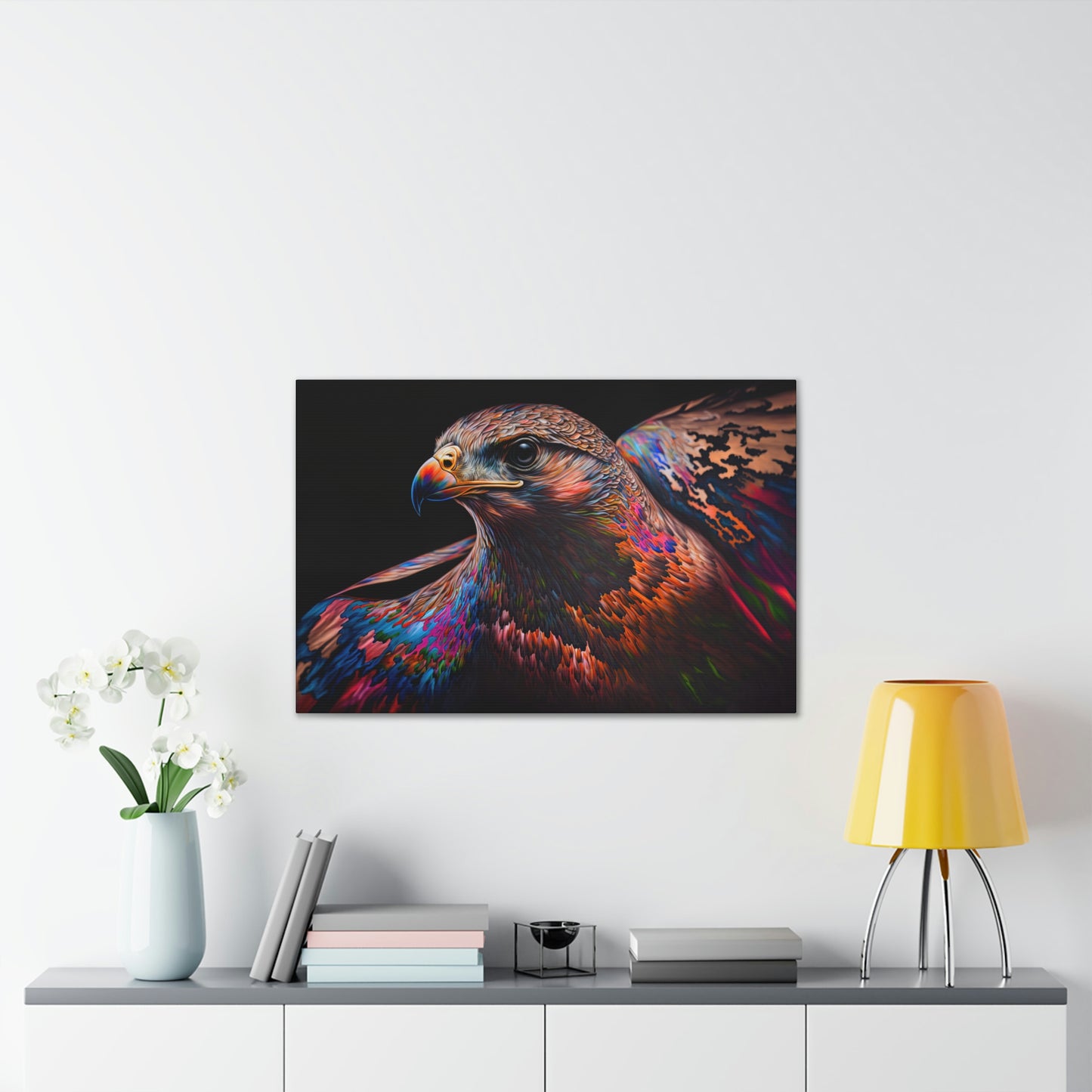 "Fluro Falcon" Canvas Stretched, 0.75" - Print