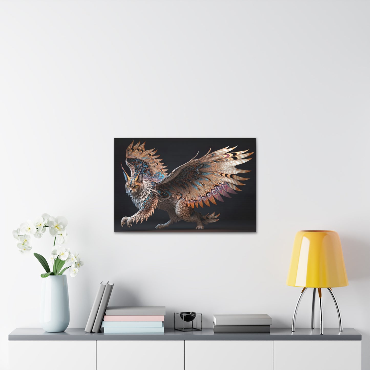 "Winged Lynx Dreaming" Canvas Stretched, 0.75" - Print