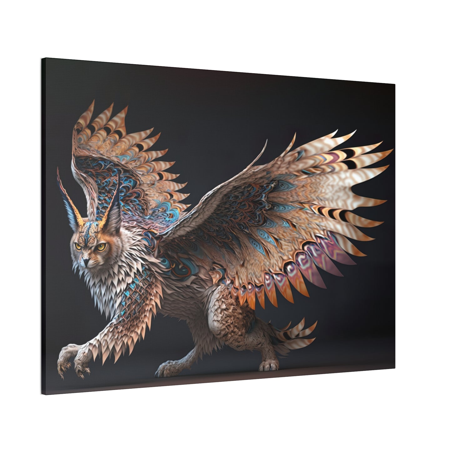 "Winged Lynx Dreaming" Canvas Stretched, 0.75" - Print