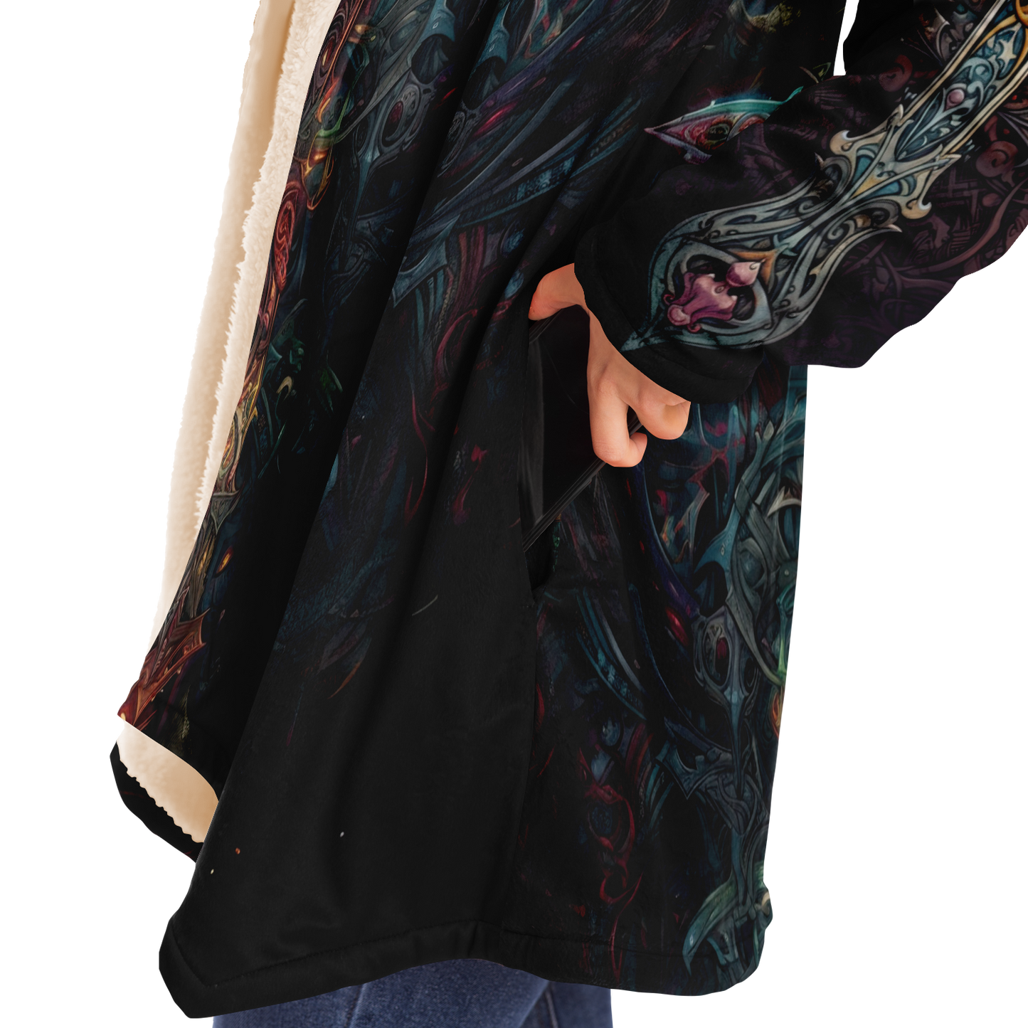 Stained Glass Cross Microfleece Festival Cloak