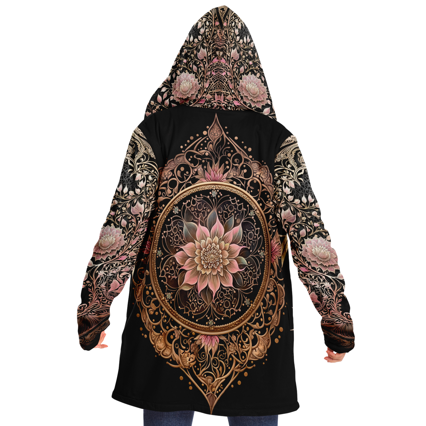 Floral Mandala Microfleece Festival  Cloak -