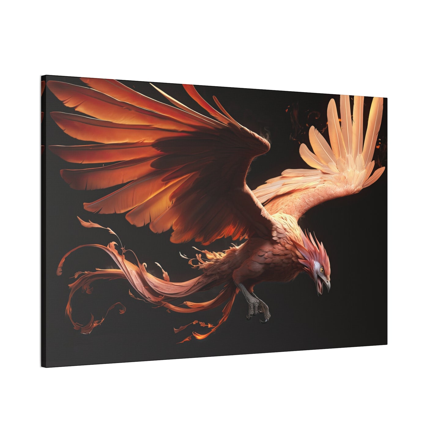 "Soaring Ember Phoenix"  Canvas Stretched, 0.75" - Print