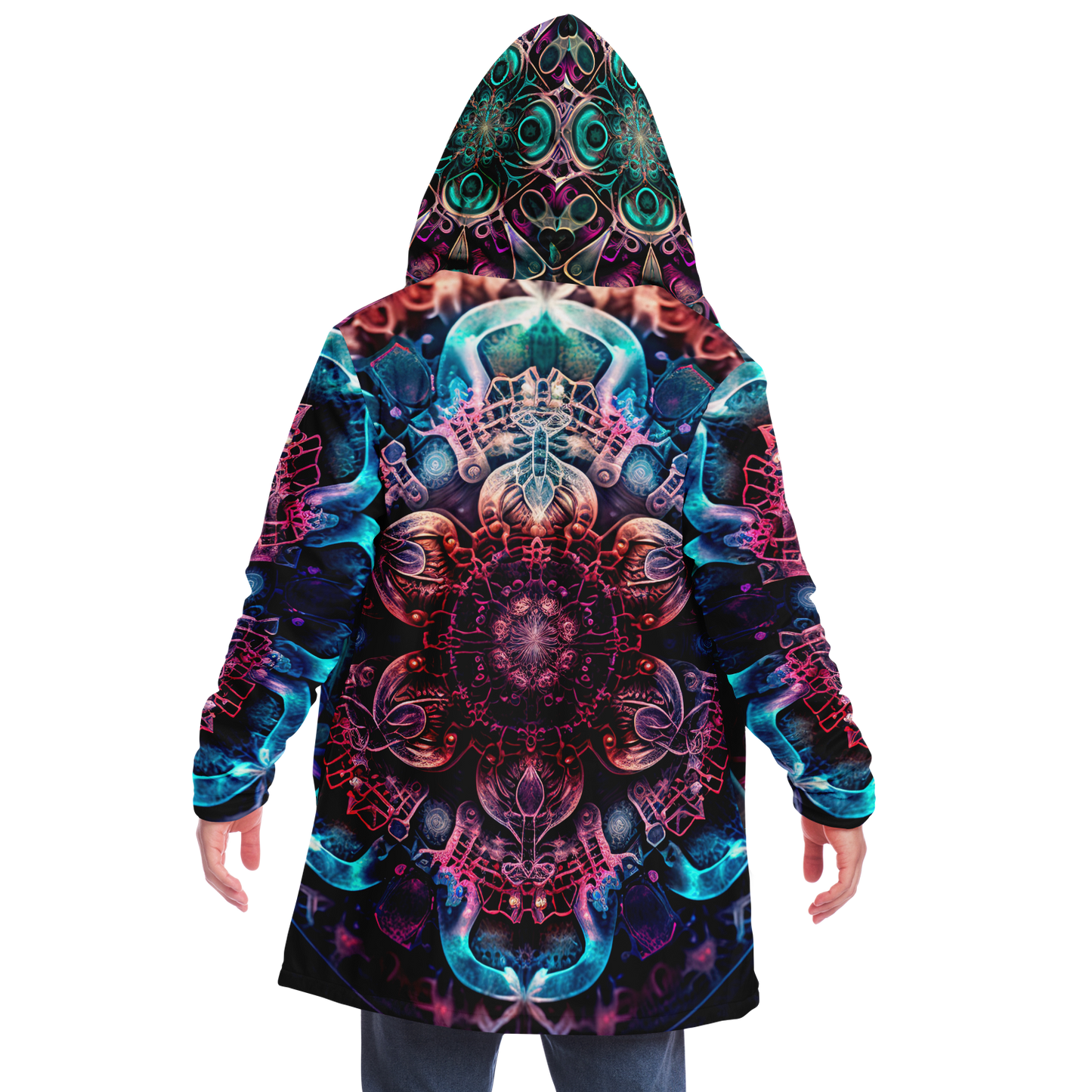 Neon Mandala Microfleece Festival Cloak