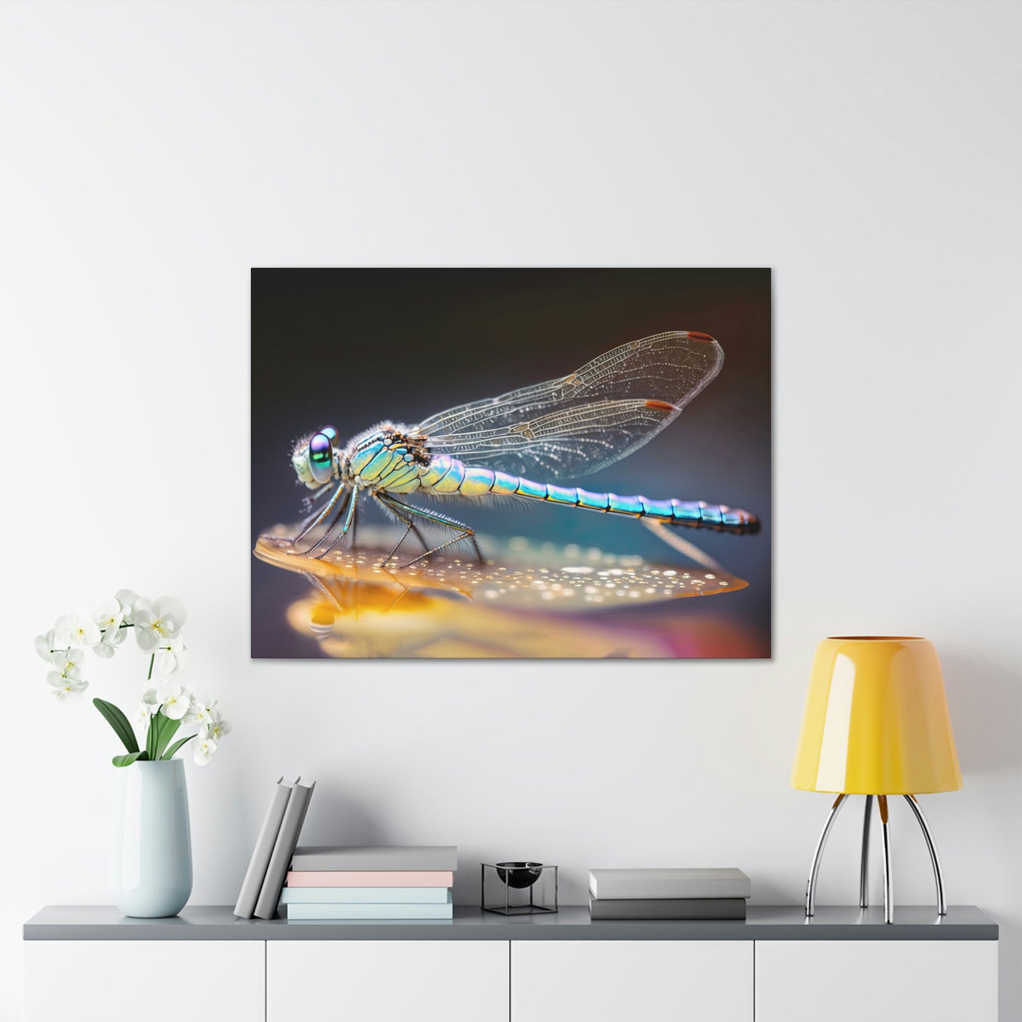 "Opal Dragonfly" Canvas Stretched, 0.75" - Print