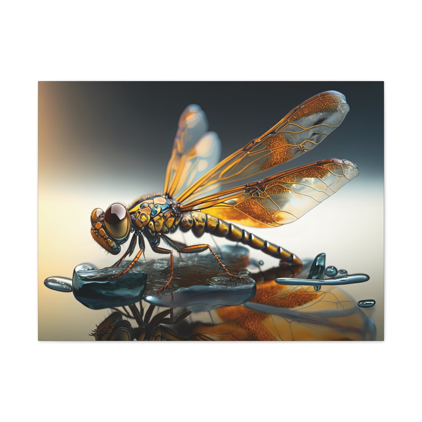 "Amber Dragonfly"  Canvas Stretched, 0.75" - Print