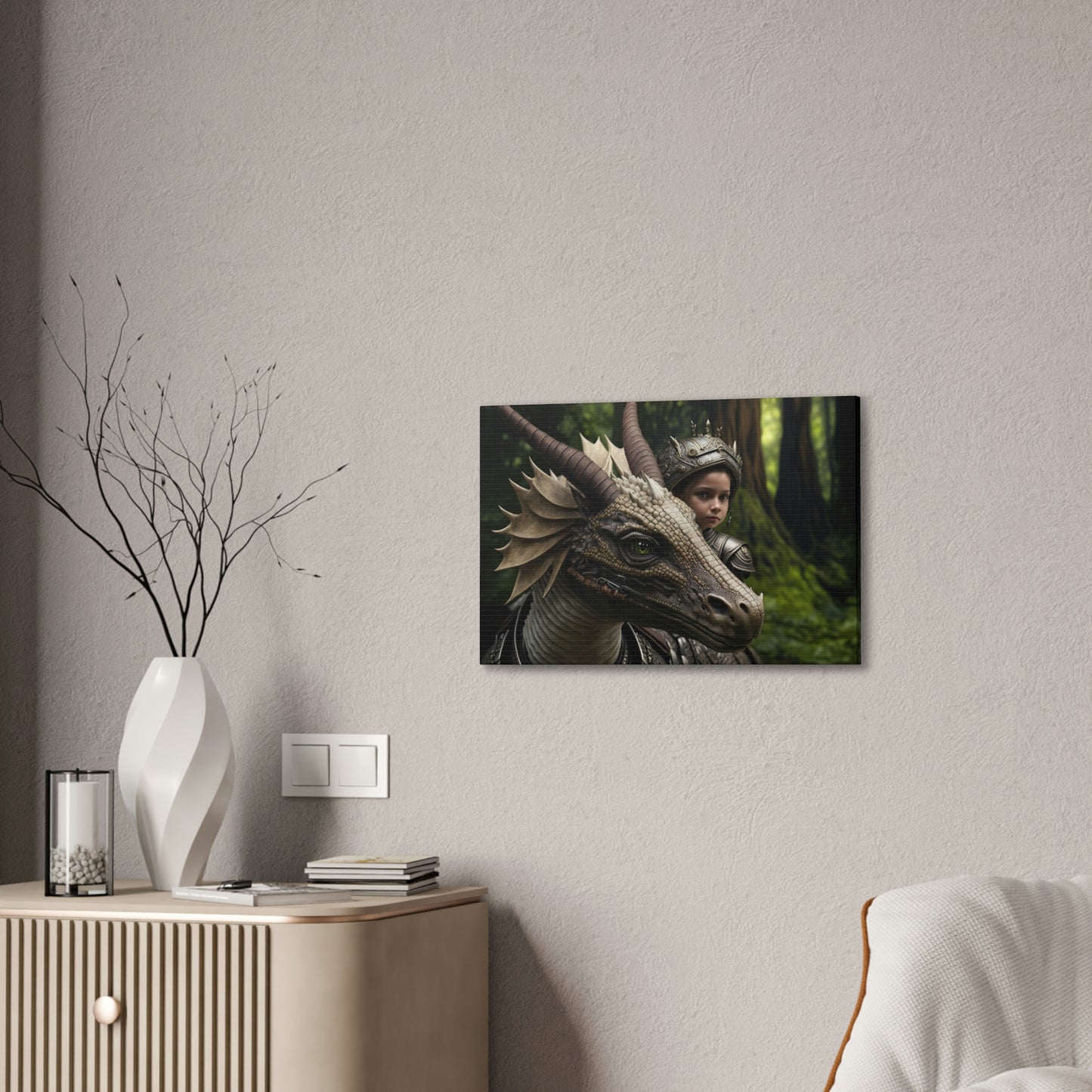 "A Brave Dragon Rider" Canvas Stretched, 0.75" - Print