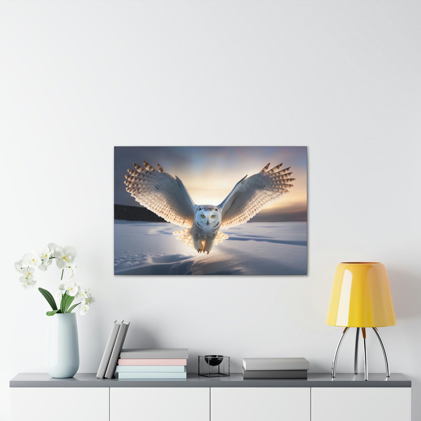 "Snow Owl" Canvas Stretched, 0.75" - Print