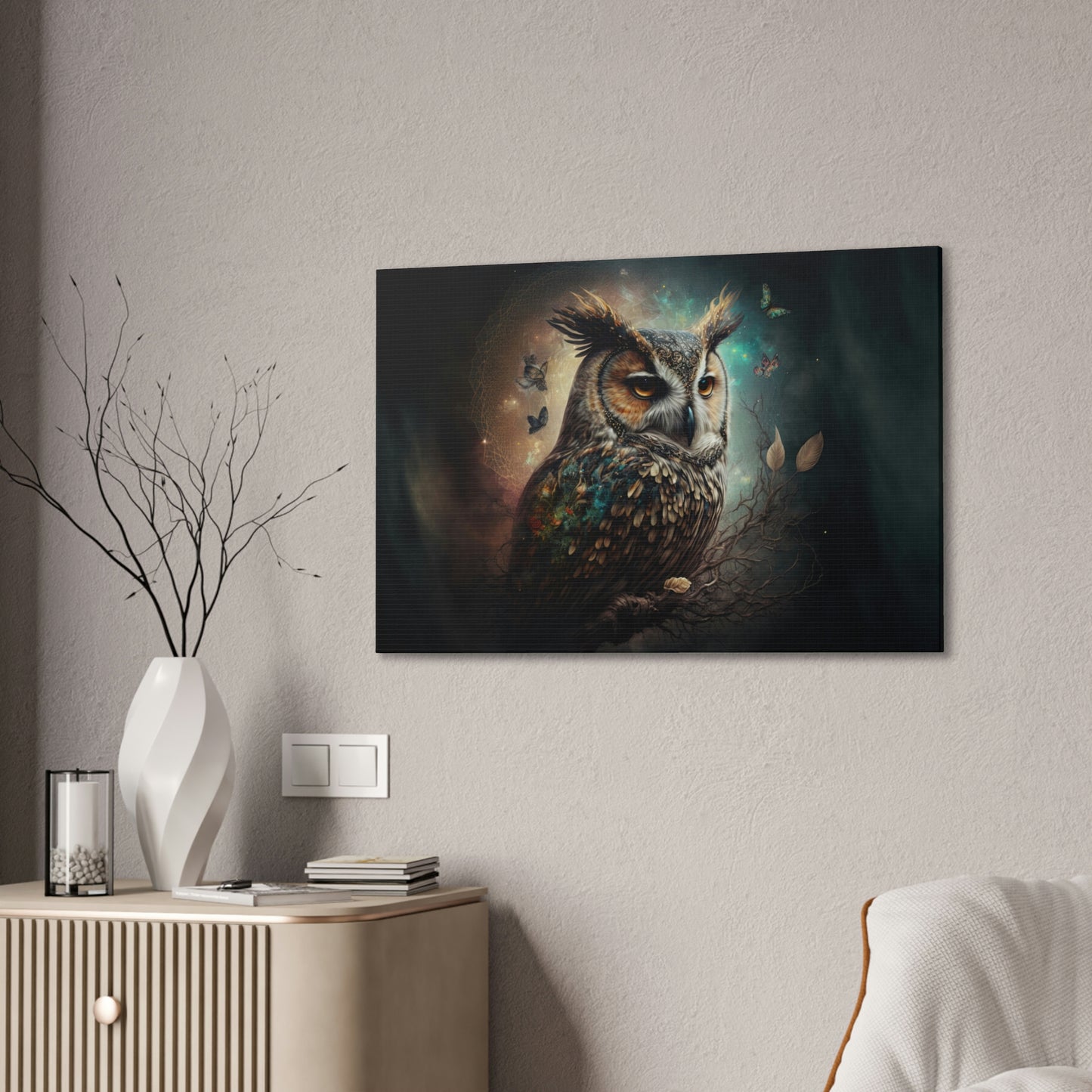 "Forest Spirit owl" Canvas Stretched, 0.75" - Print