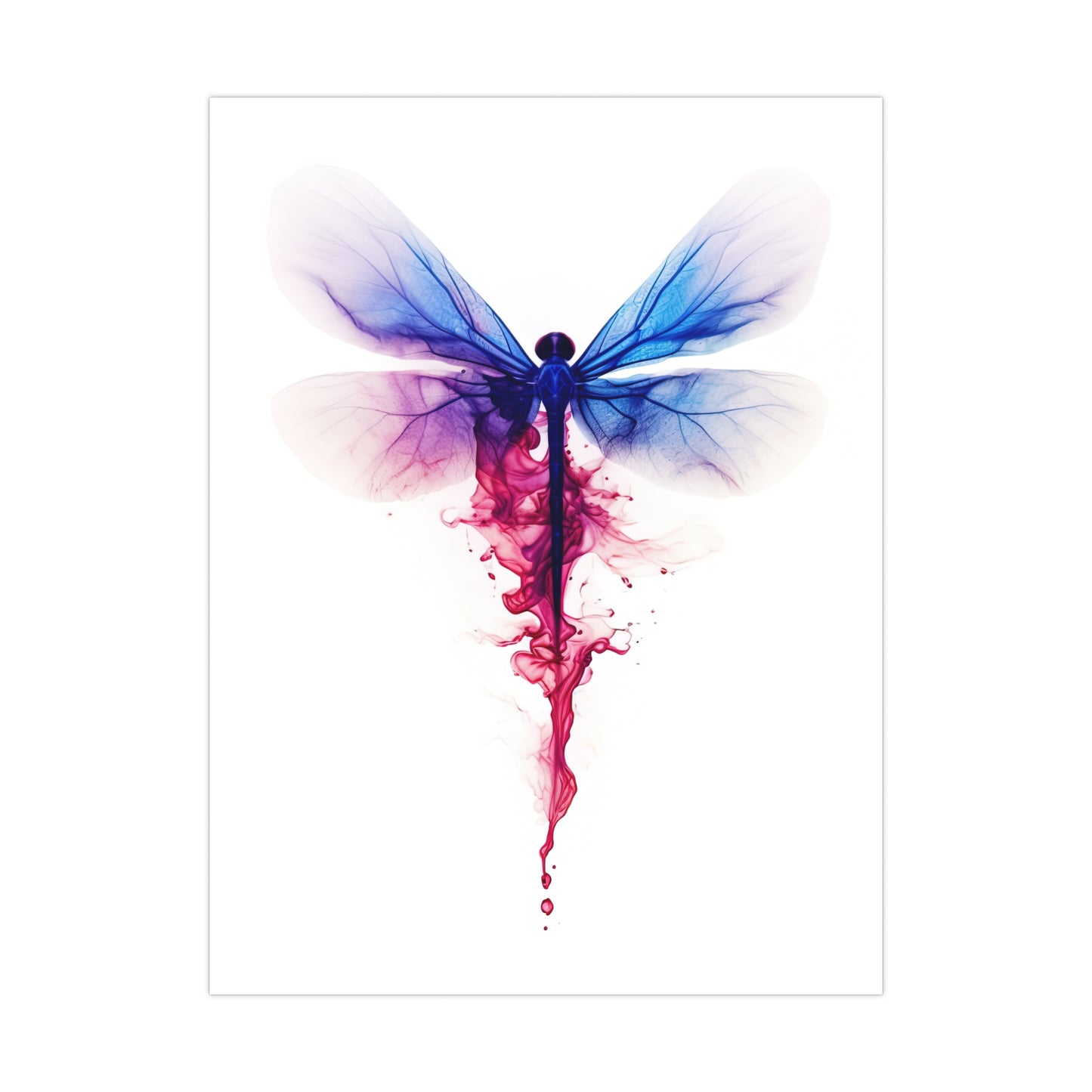 "Inkblot Dragonfly" Poster - Print