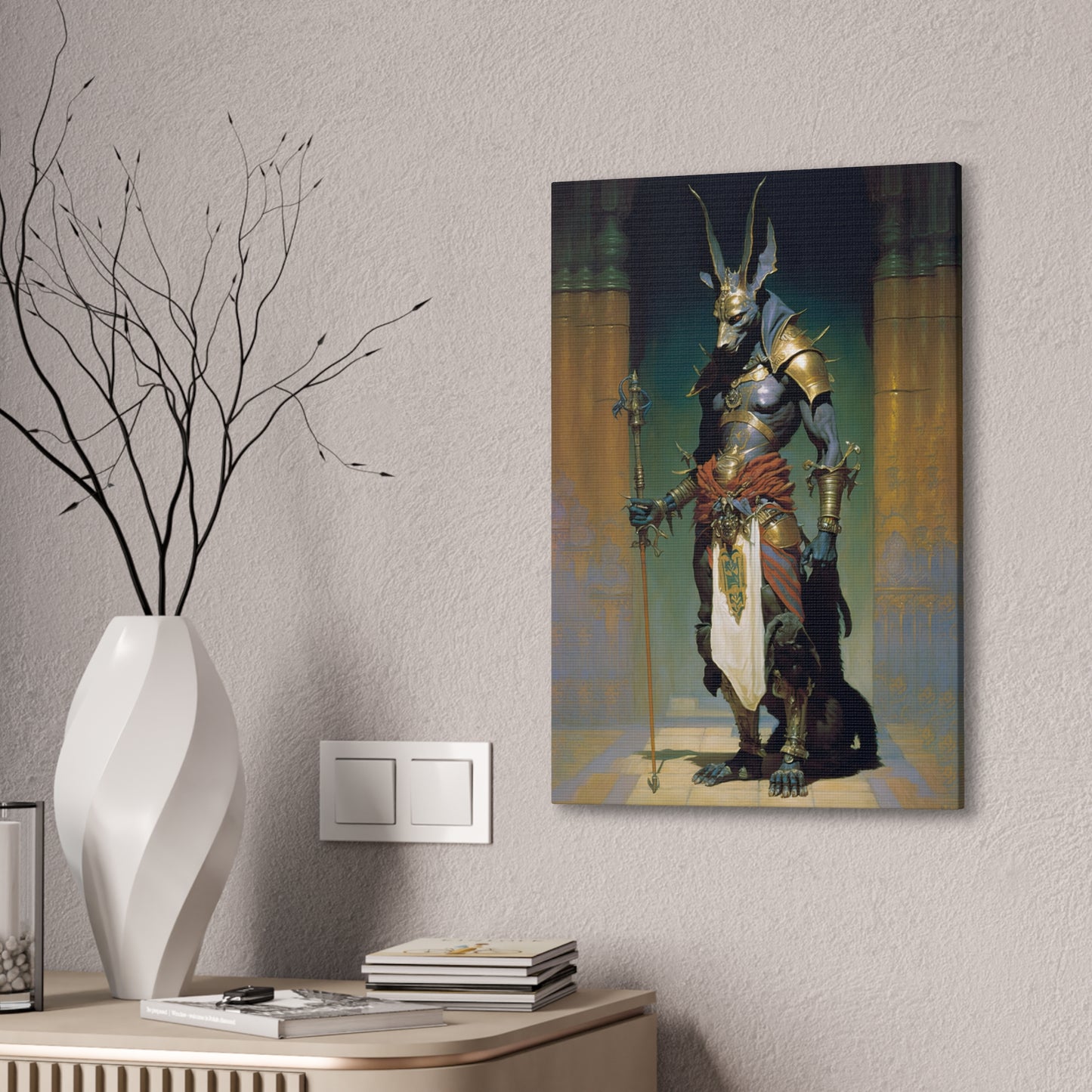 "Anubis Guide To The Underworld" Canvas Stretched, 0.75" - Print