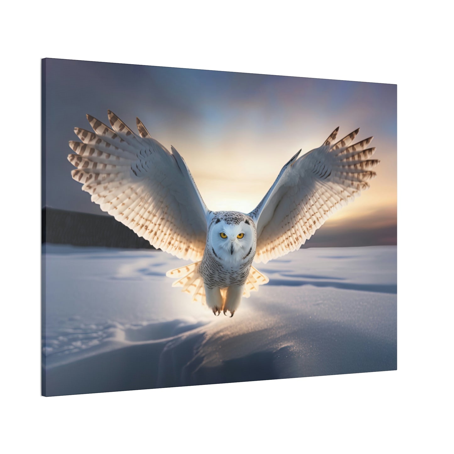 "Snow Owl" Canvas Stretched, 0.75" - Print