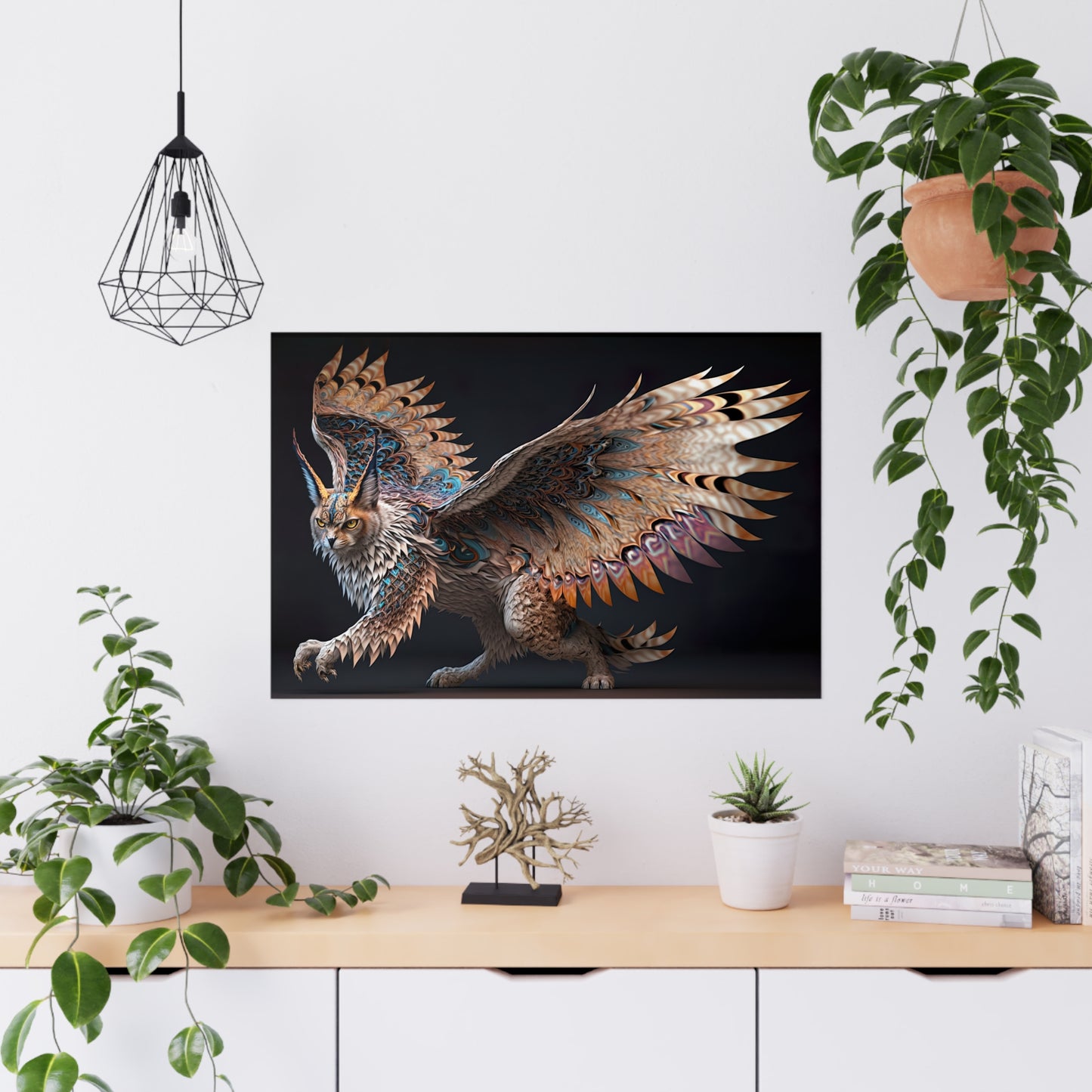 "Winged Lynx Dreaming" Poster - Print