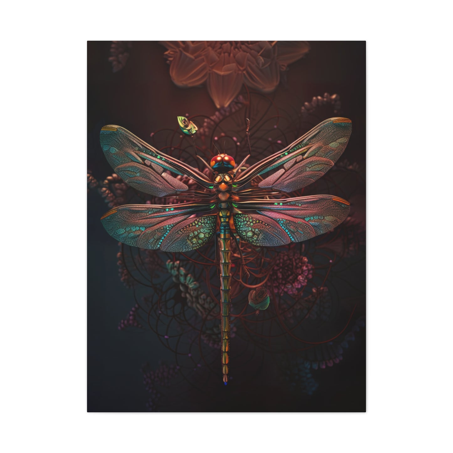 "RubyHopper Dragonfly" Canvas Stretched, 0.75" - Print