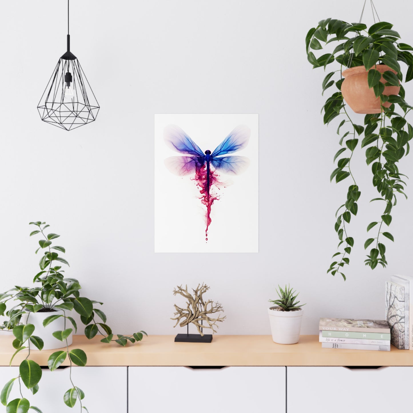 "Inkblot Dragonfly" Poster - Print