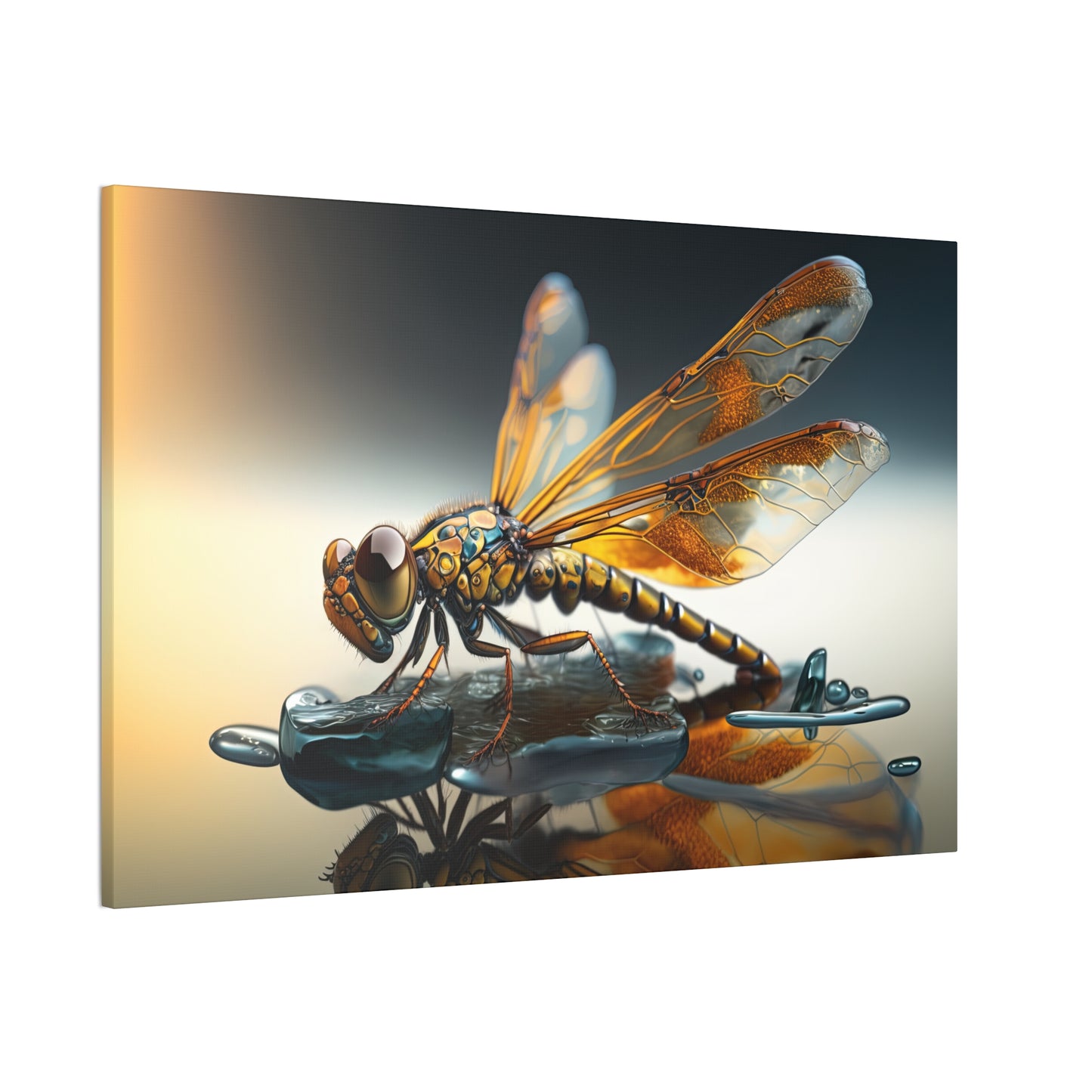 "Amber Dragonfly"  Canvas Stretched, 0.75" - Print