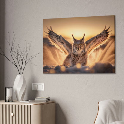 "Winged Snow Lynx" Canvas Stretched, 0.75" - Print