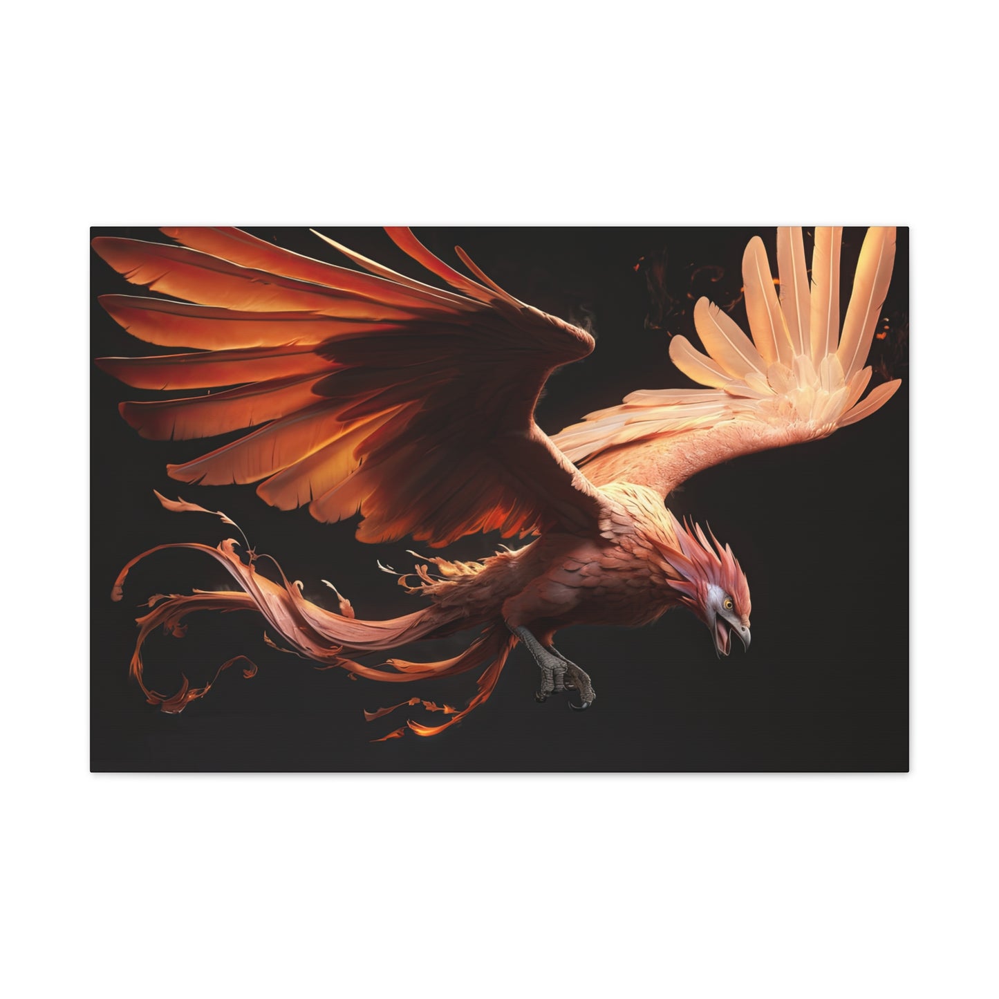 "Soaring Ember Phoenix"  Canvas Stretched, 0.75" - Print