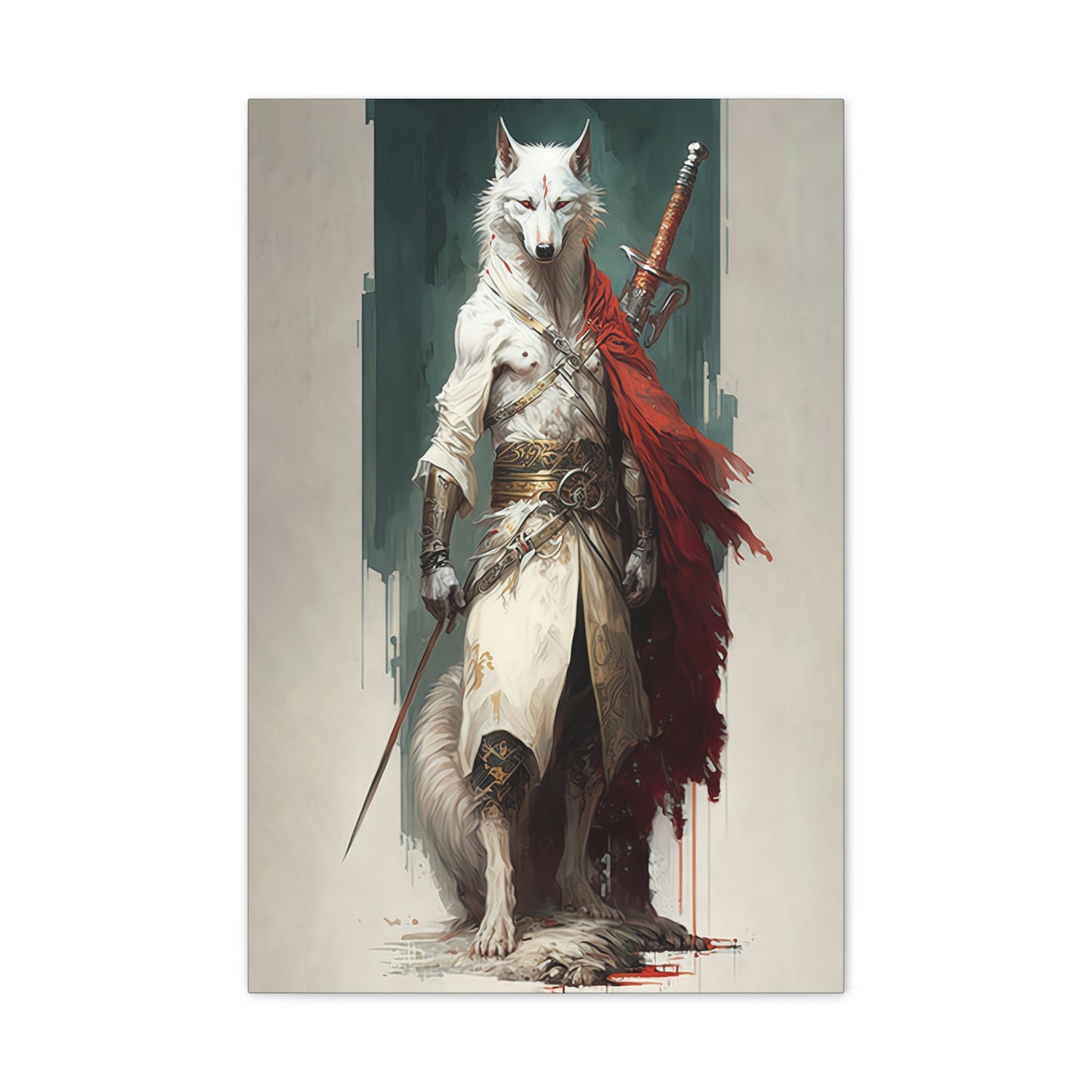 "Lone Wolf Warrior" Canvas Stretched, 0.75" - Print