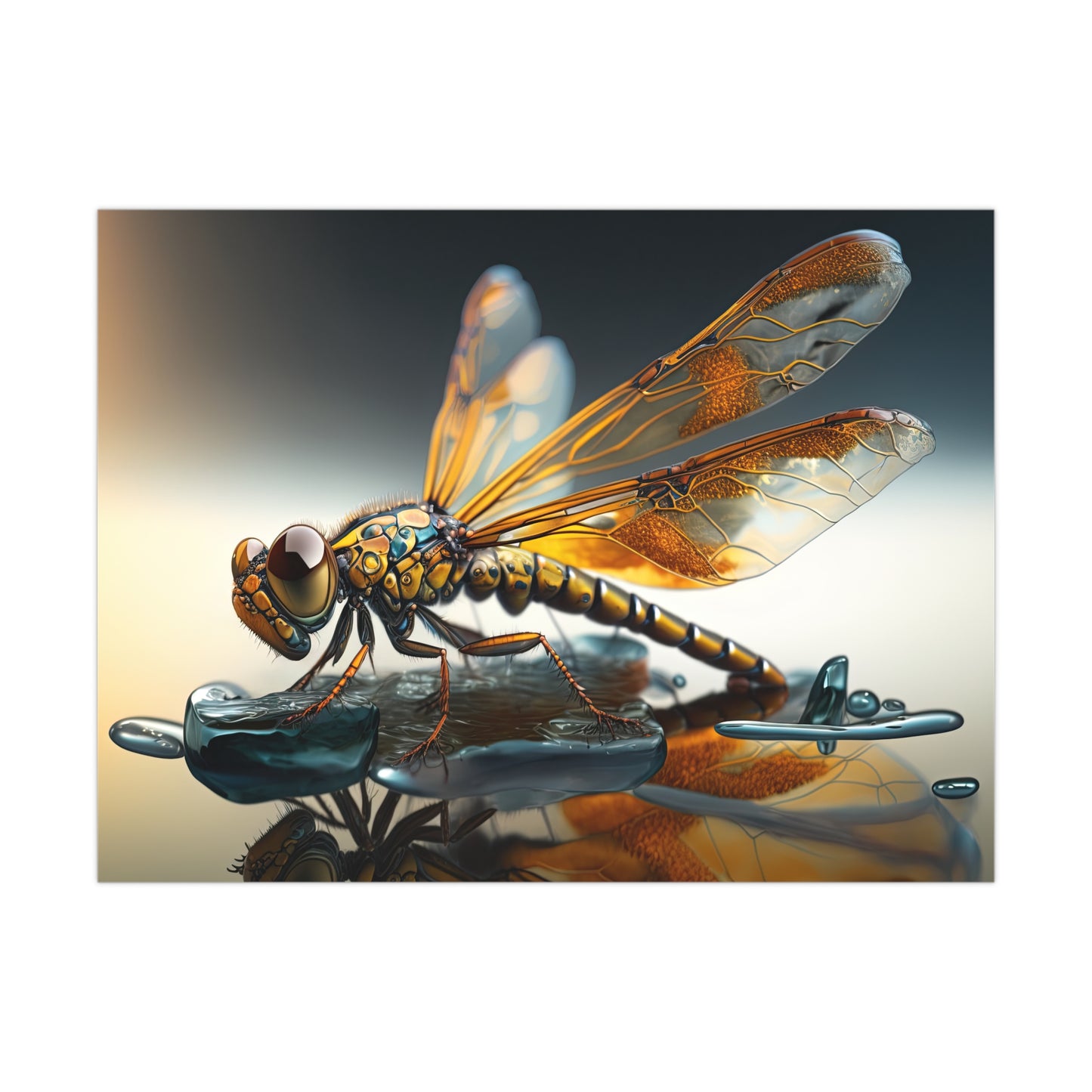 "Amber Dragonfly" Poster - Print