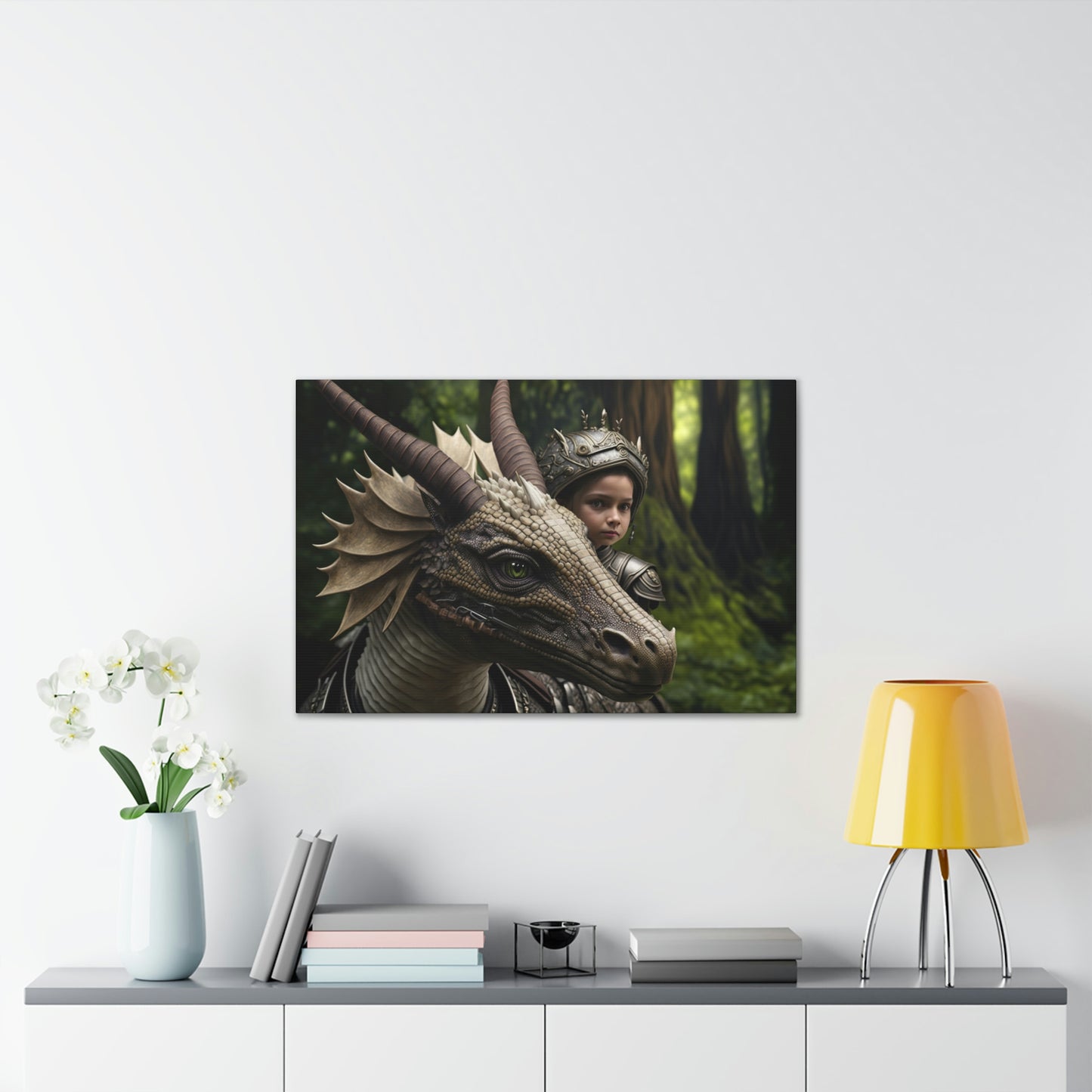 "A Brave Dragon Rider" Canvas Stretched, 0.75" - Print