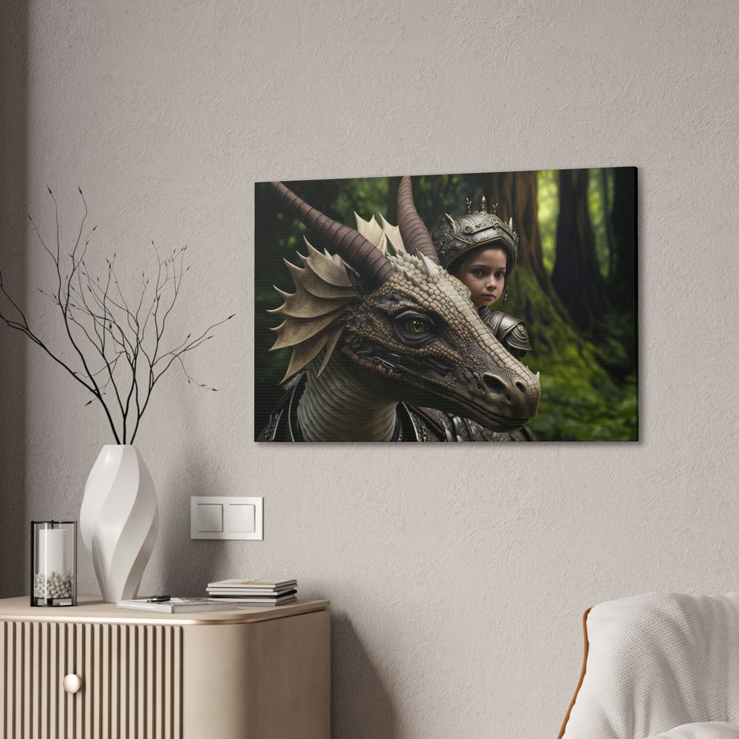 "A Brave Dragon Rider" Canvas Stretched, 0.75" - Print