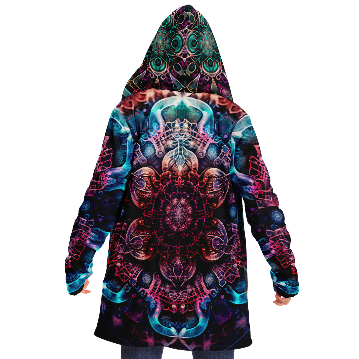 Neon Mandala Microfleece Festival Cloak