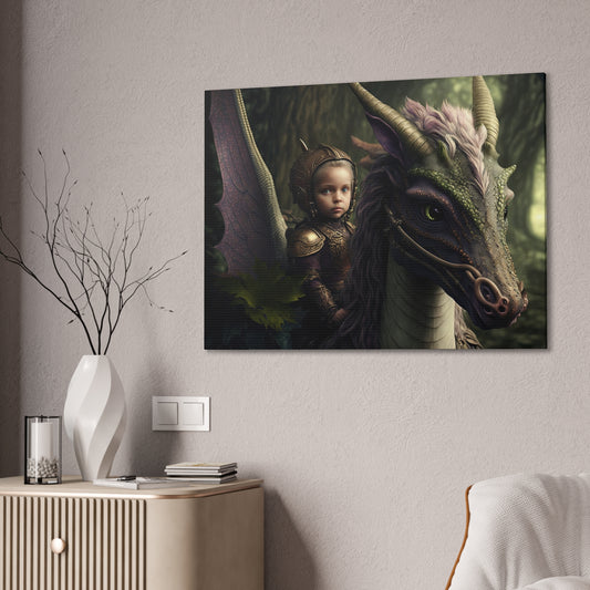 "Fairy Dragon Knight" Canvas Stretched, 0.75" - Print