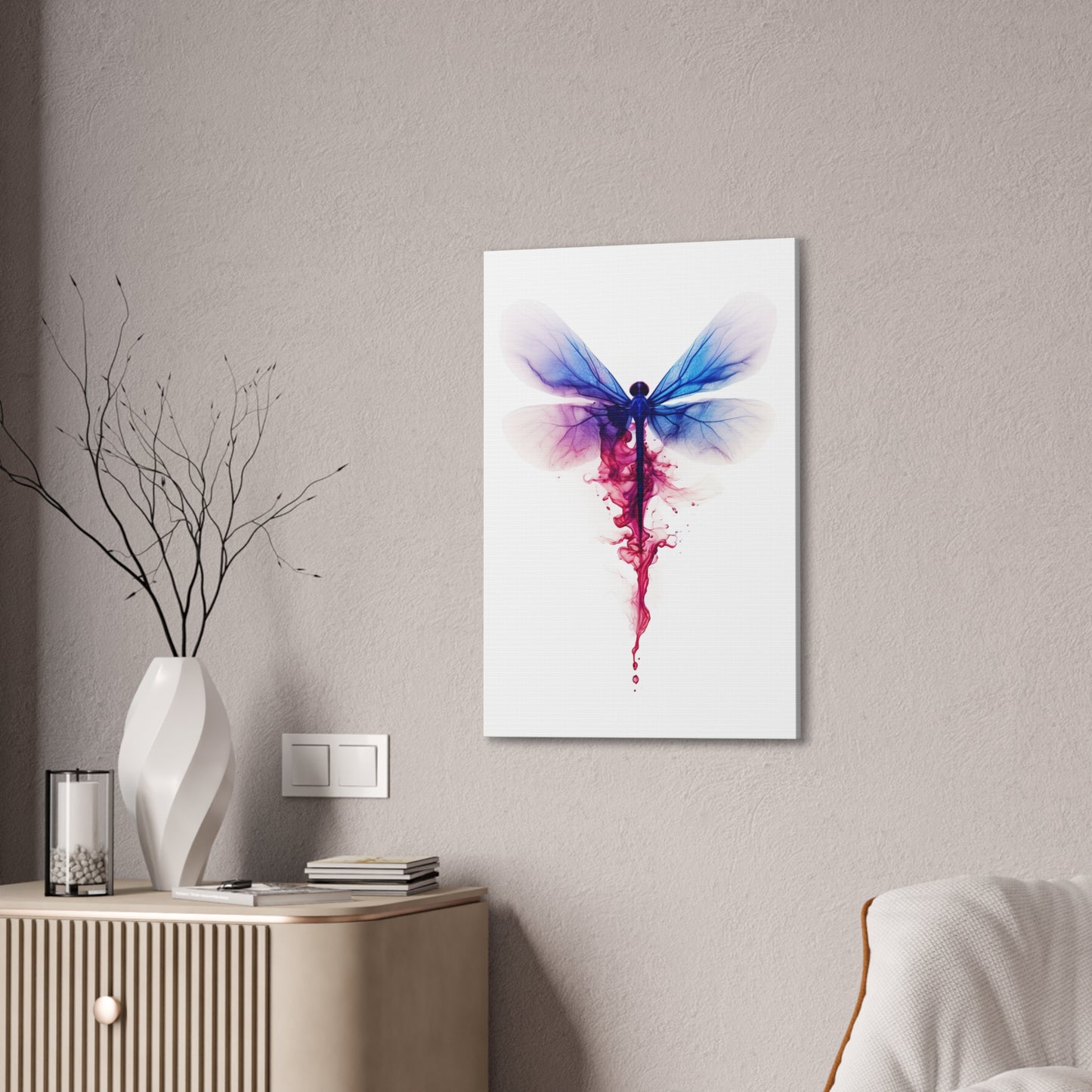 "Inkblot Dragonfly" Canvas Stretched, 0.75" - Print