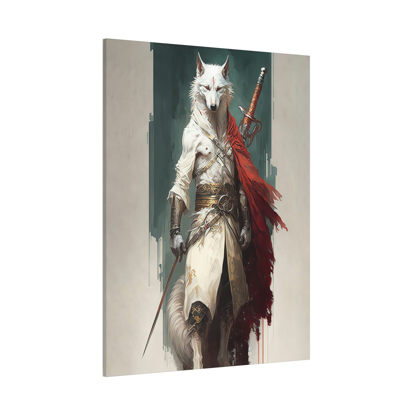 "Lone Wolf Warrior" Canvas Stretched, 0.75" - Print