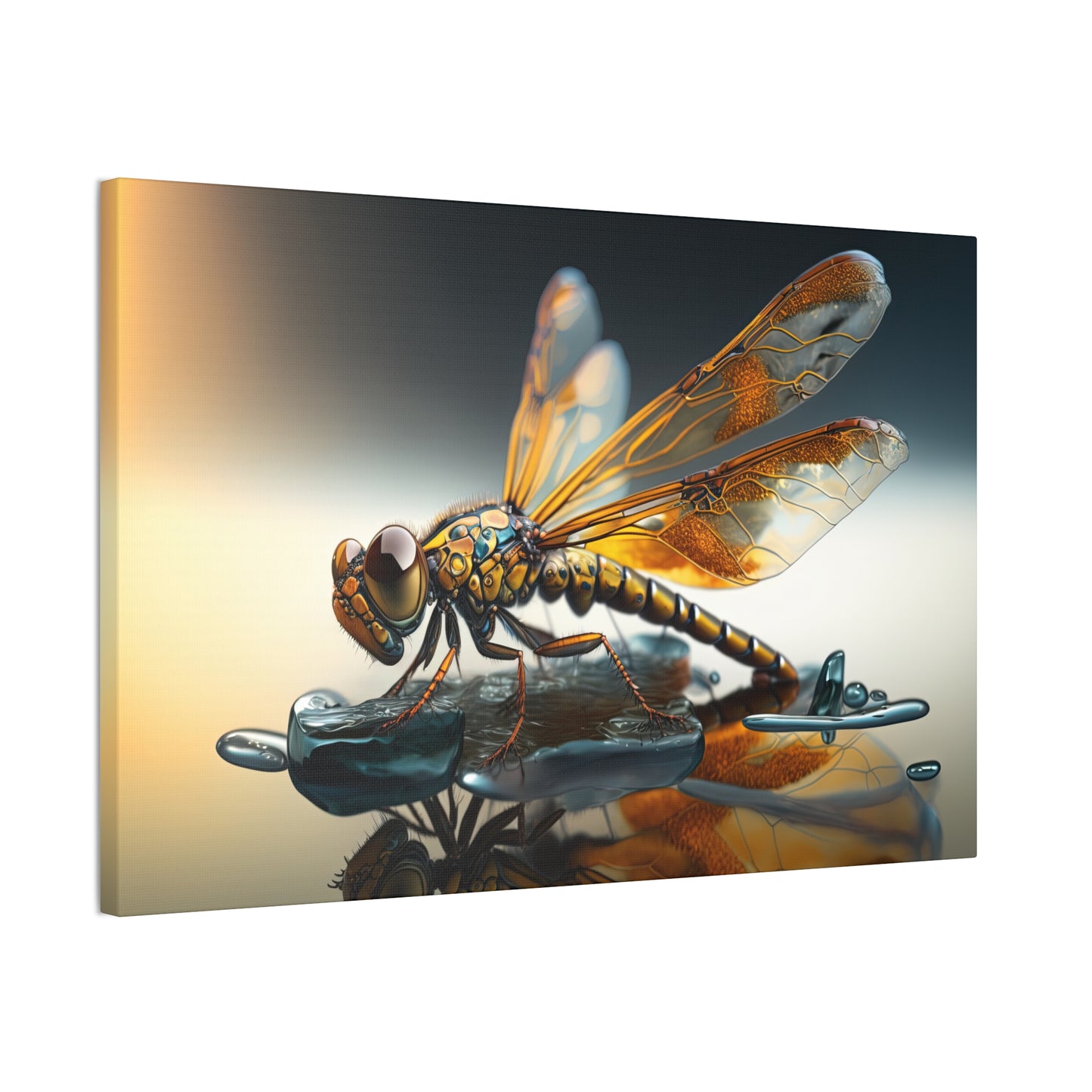 "Amber Dragonfly"  Canvas Stretched, 0.75" - Print