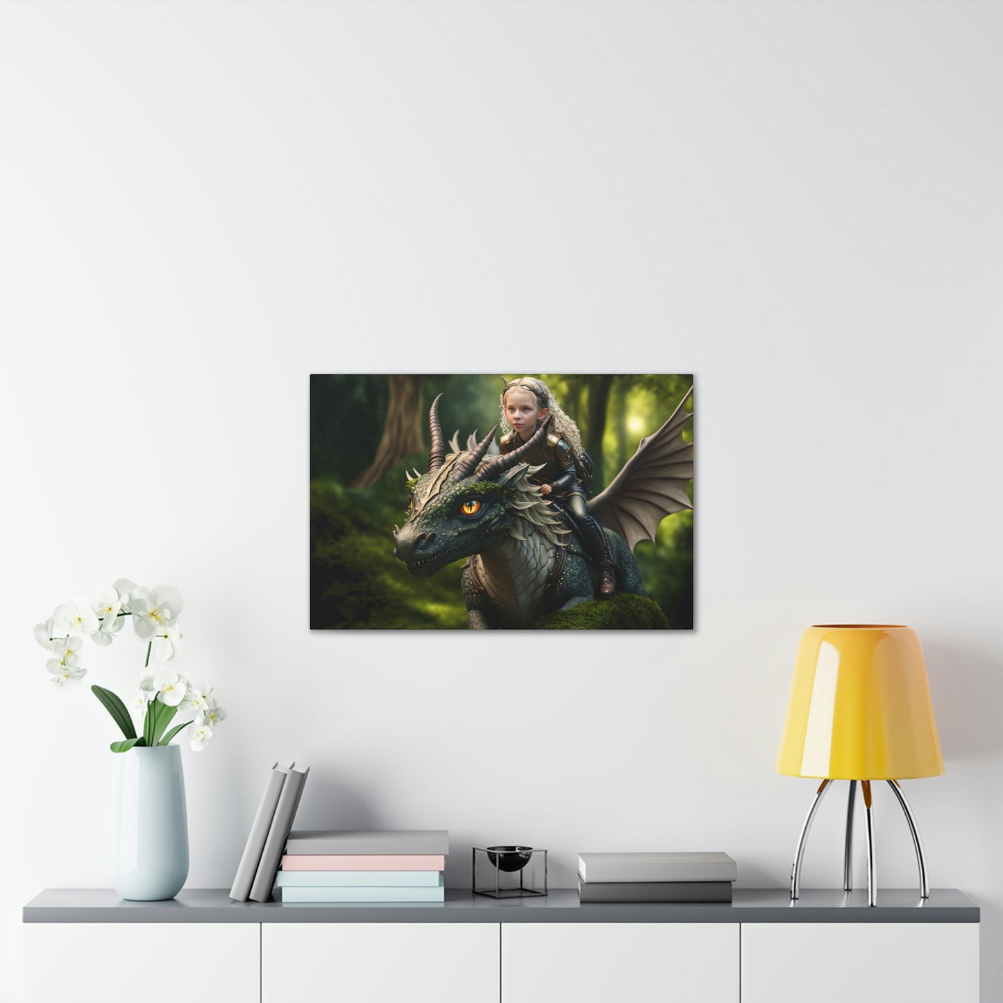 "Fairy Dragon Rider" Canvas Stretched, 0.75" - Print