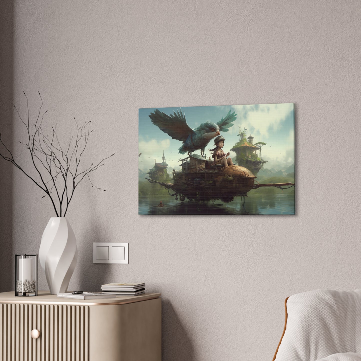 "Flighty Float" Canvas Stretched, 0.75" - Print