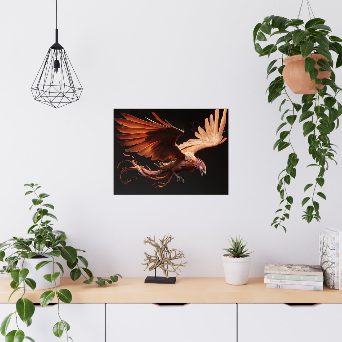 "Soaring Ember Phoenix" Poster - Print