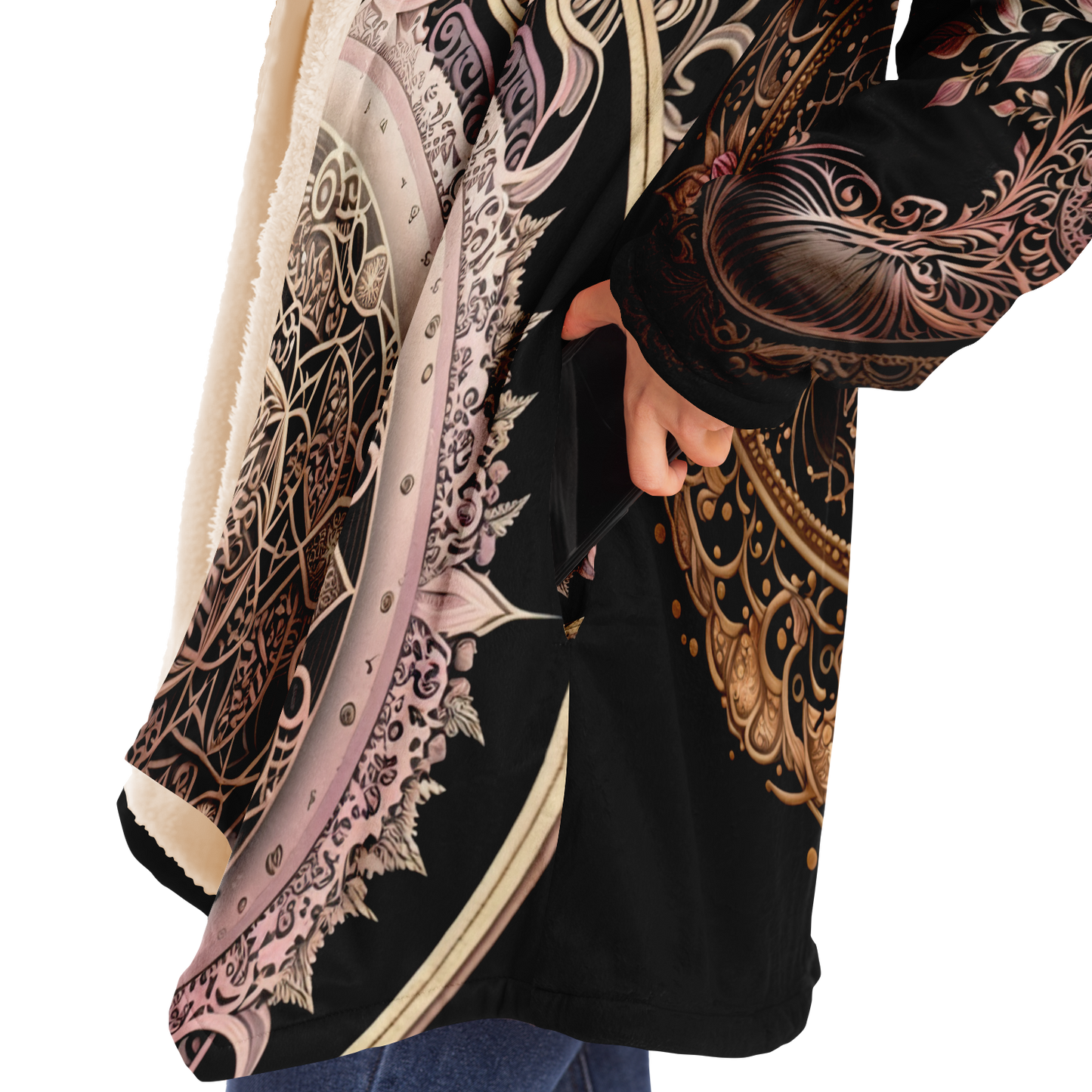 Floral Mandala Microfleece Festival  Cloak -