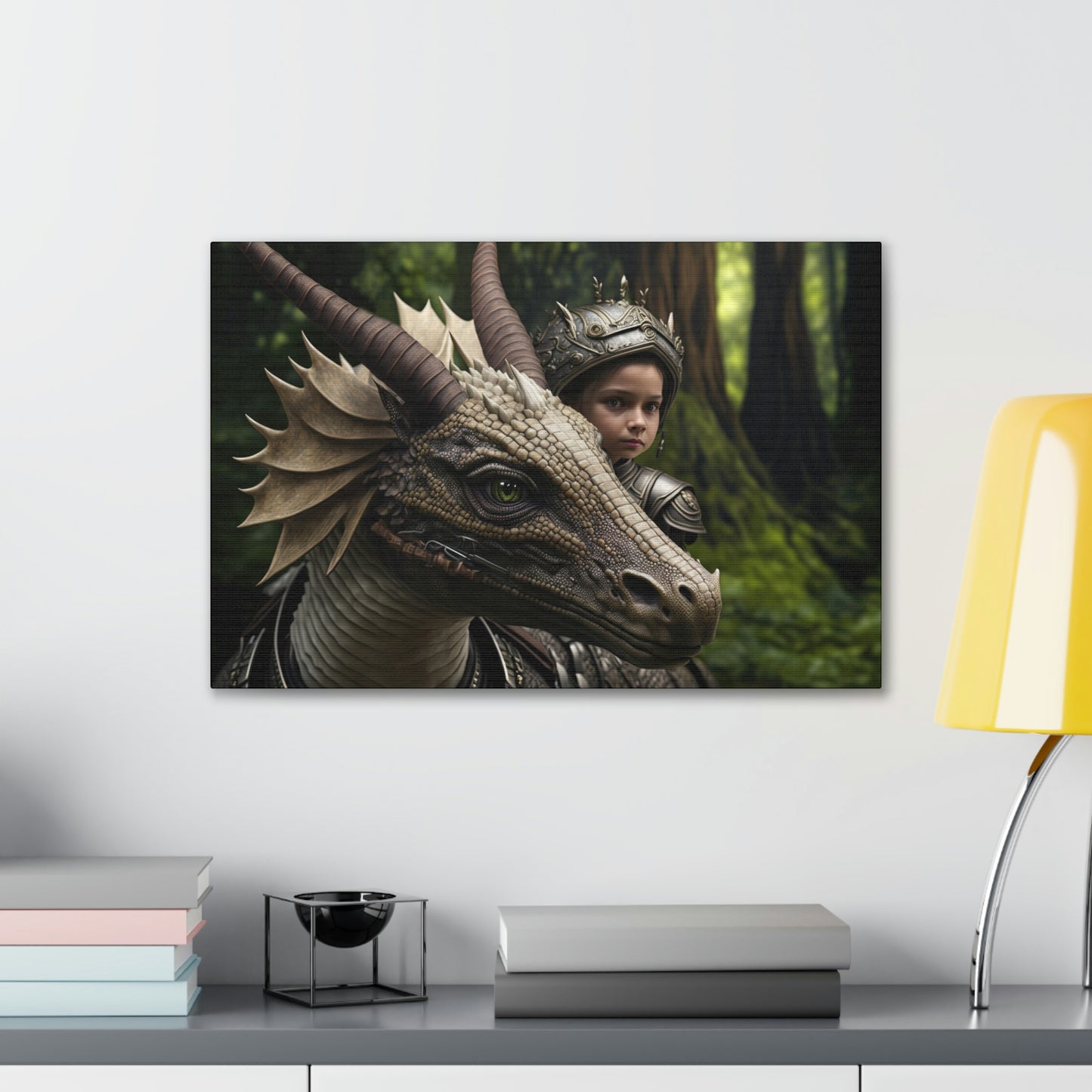 "A Brave Dragon Rider" Canvas Stretched, 0.75" - Print