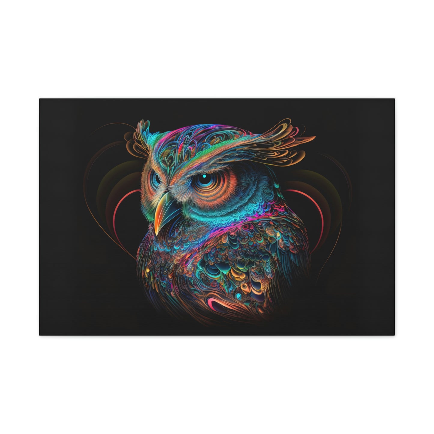 "Fluro Owl" Canvas Stretched, 0.75" - Print