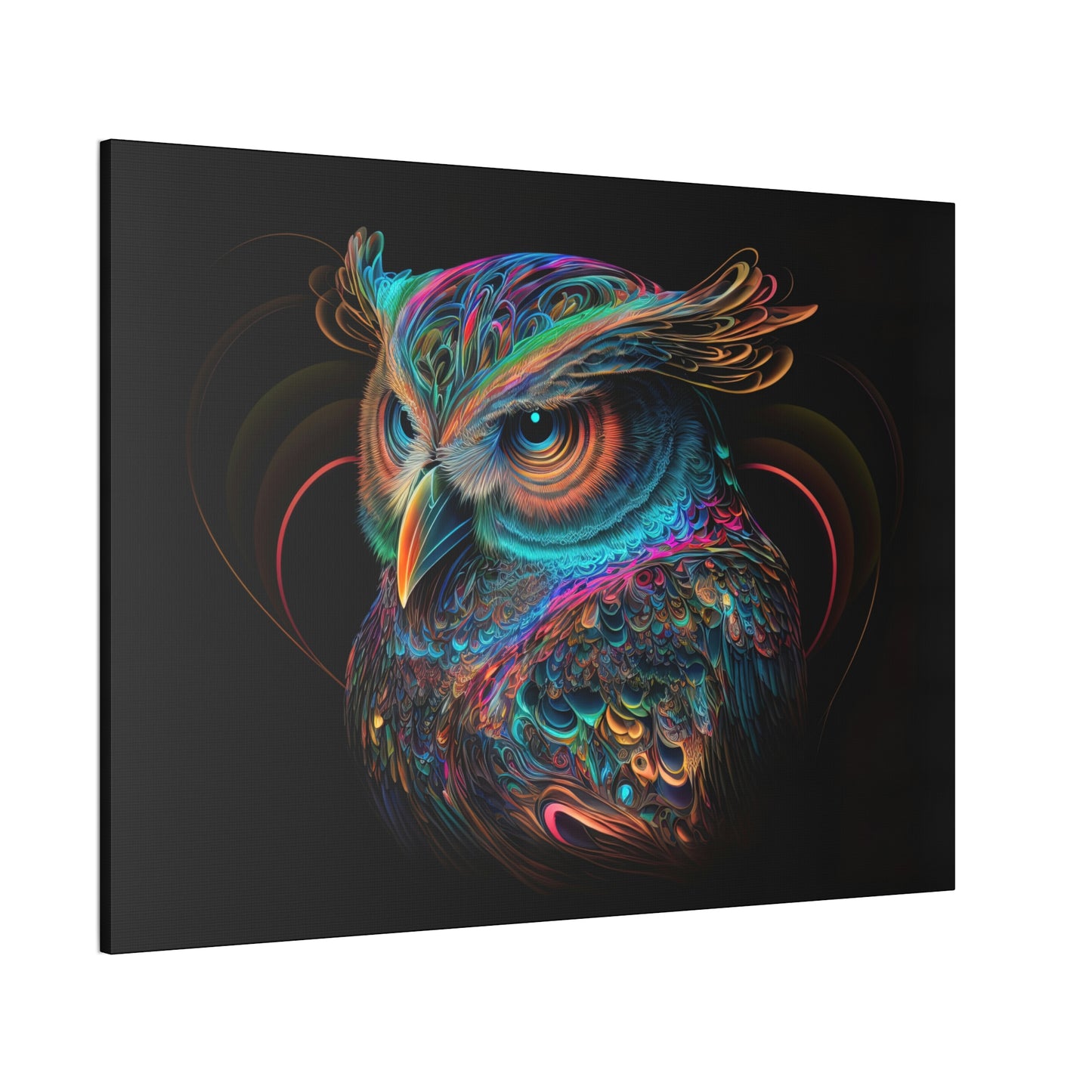 "Fluro Owl" Canvas Stretched, 0.75" - Print