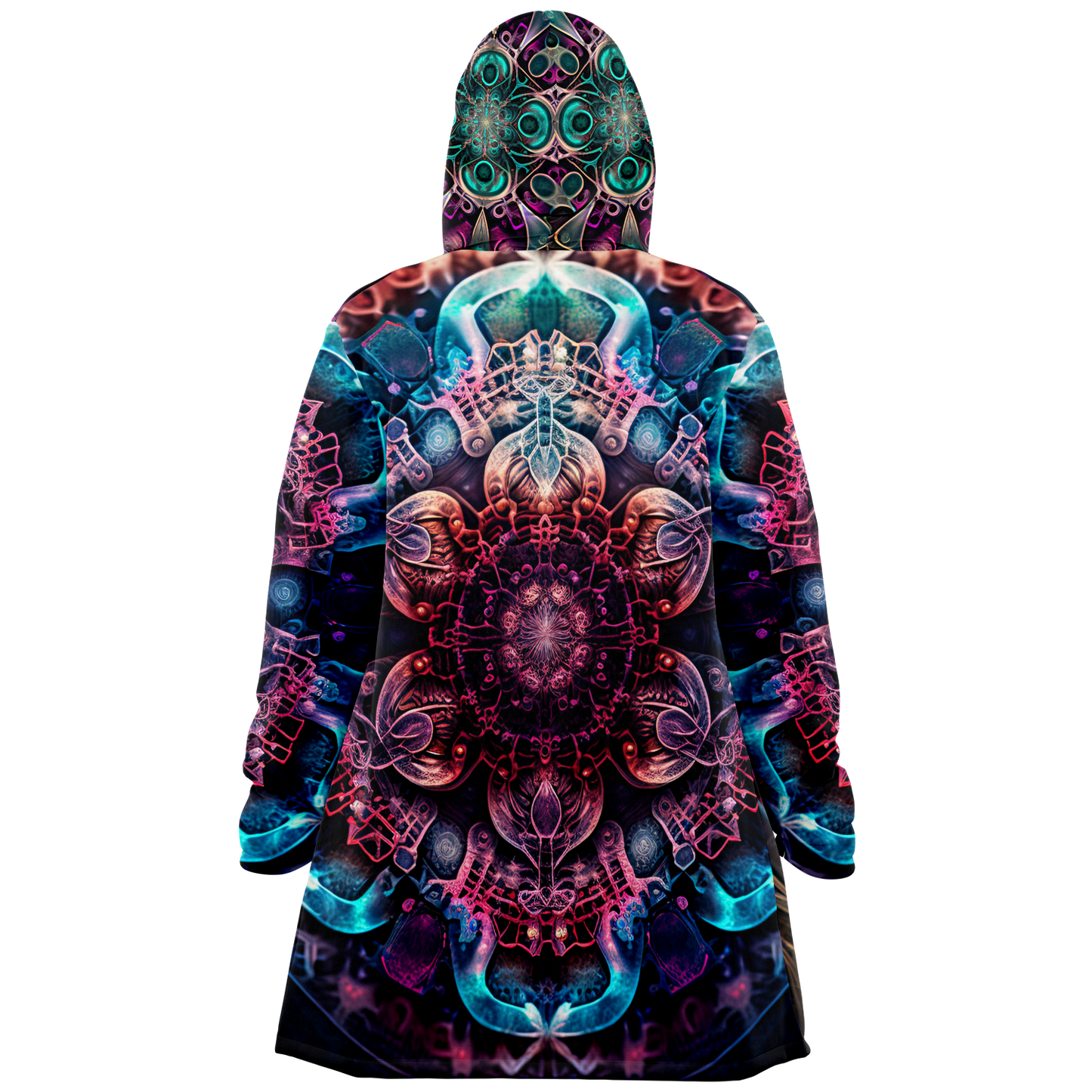 Neon Mandala Microfleece Festival Cloak