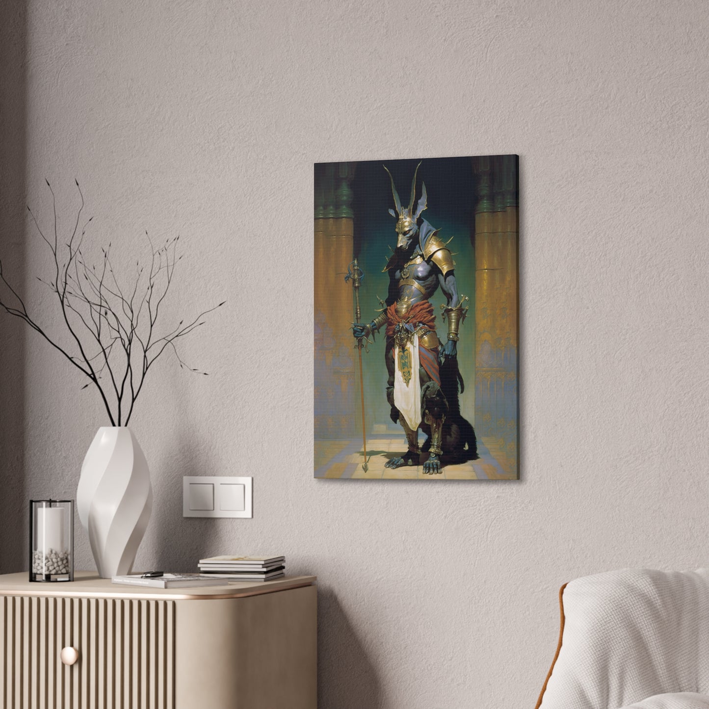 "Anubis Guide To The Underworld" Canvas Stretched, 0.75" - Print