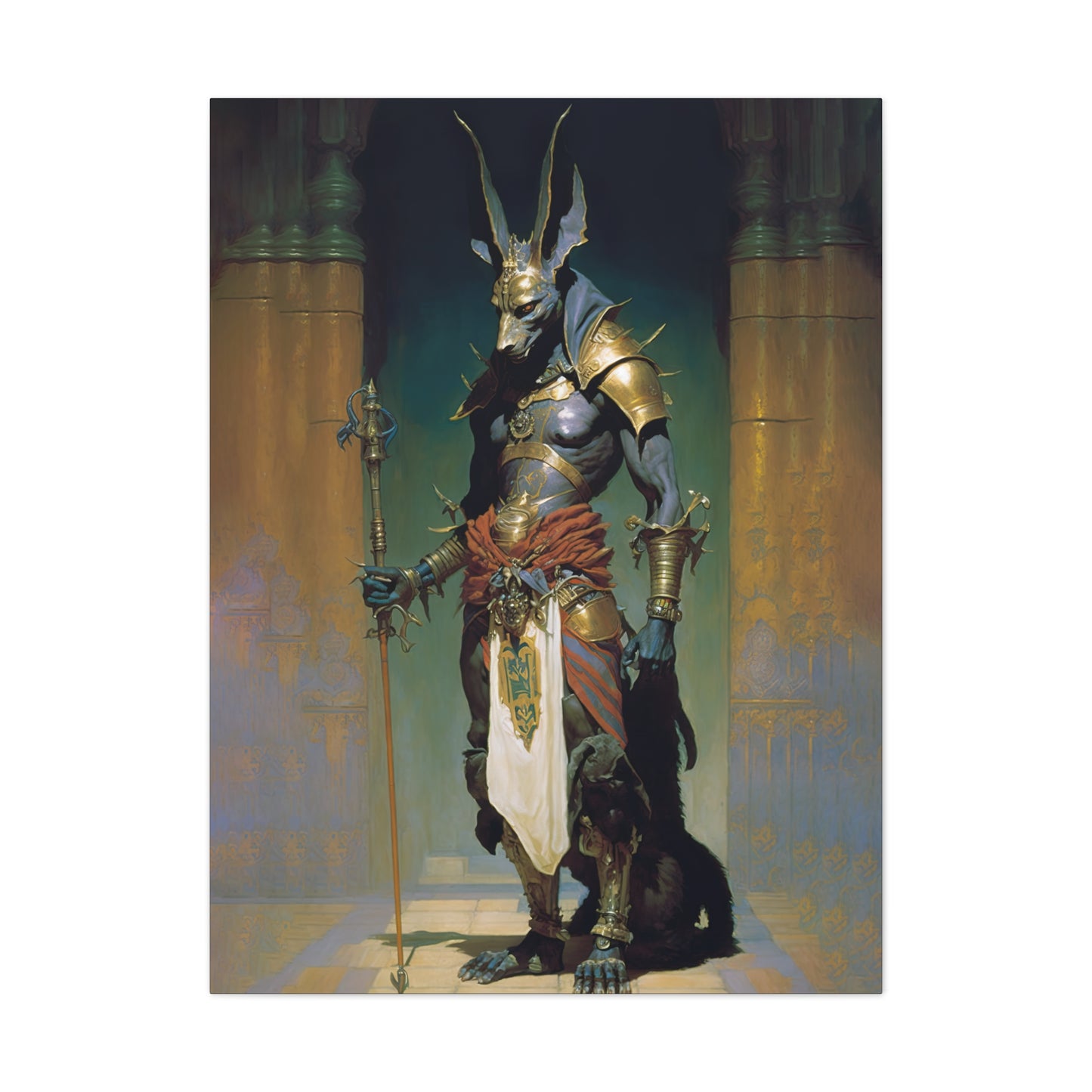 "Anubis Guide To The Underworld" Canvas Stretched, 0.75" - Print