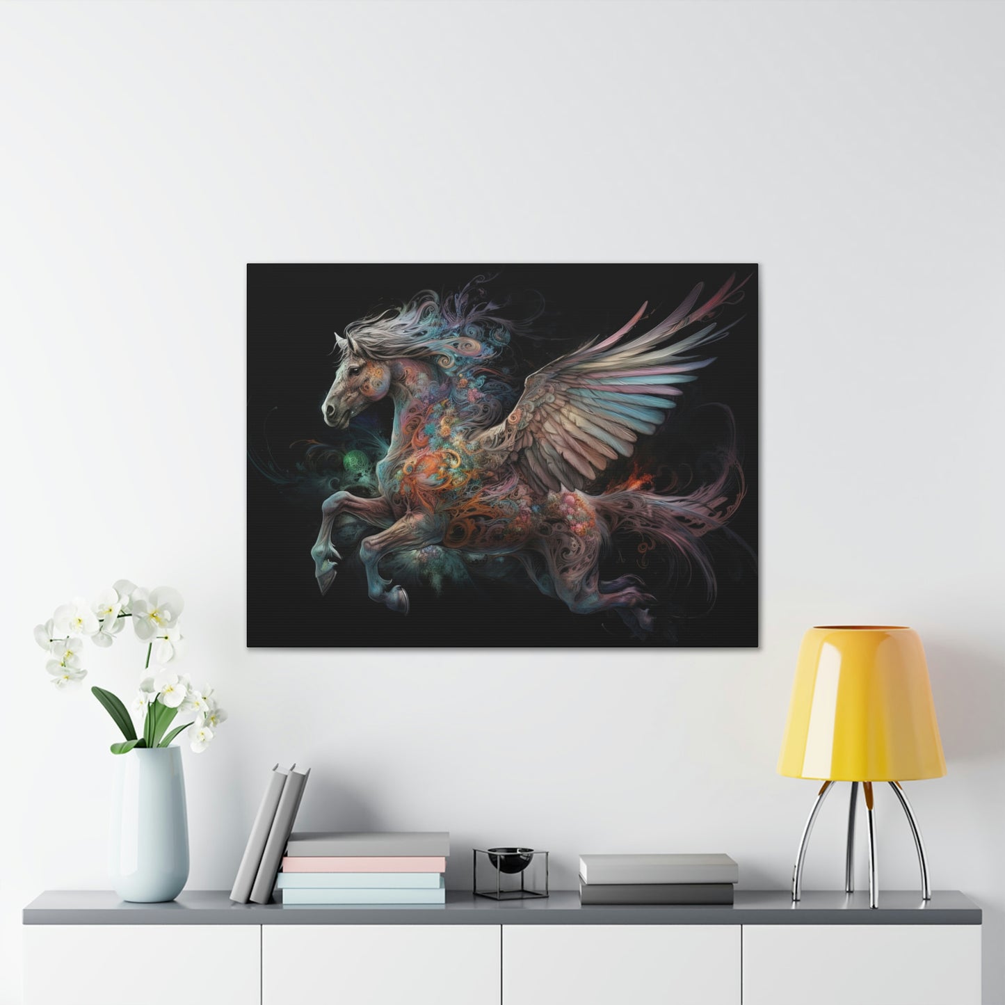 "Rainbow Pegasus" Canvas Stretched, 0.75" - Print