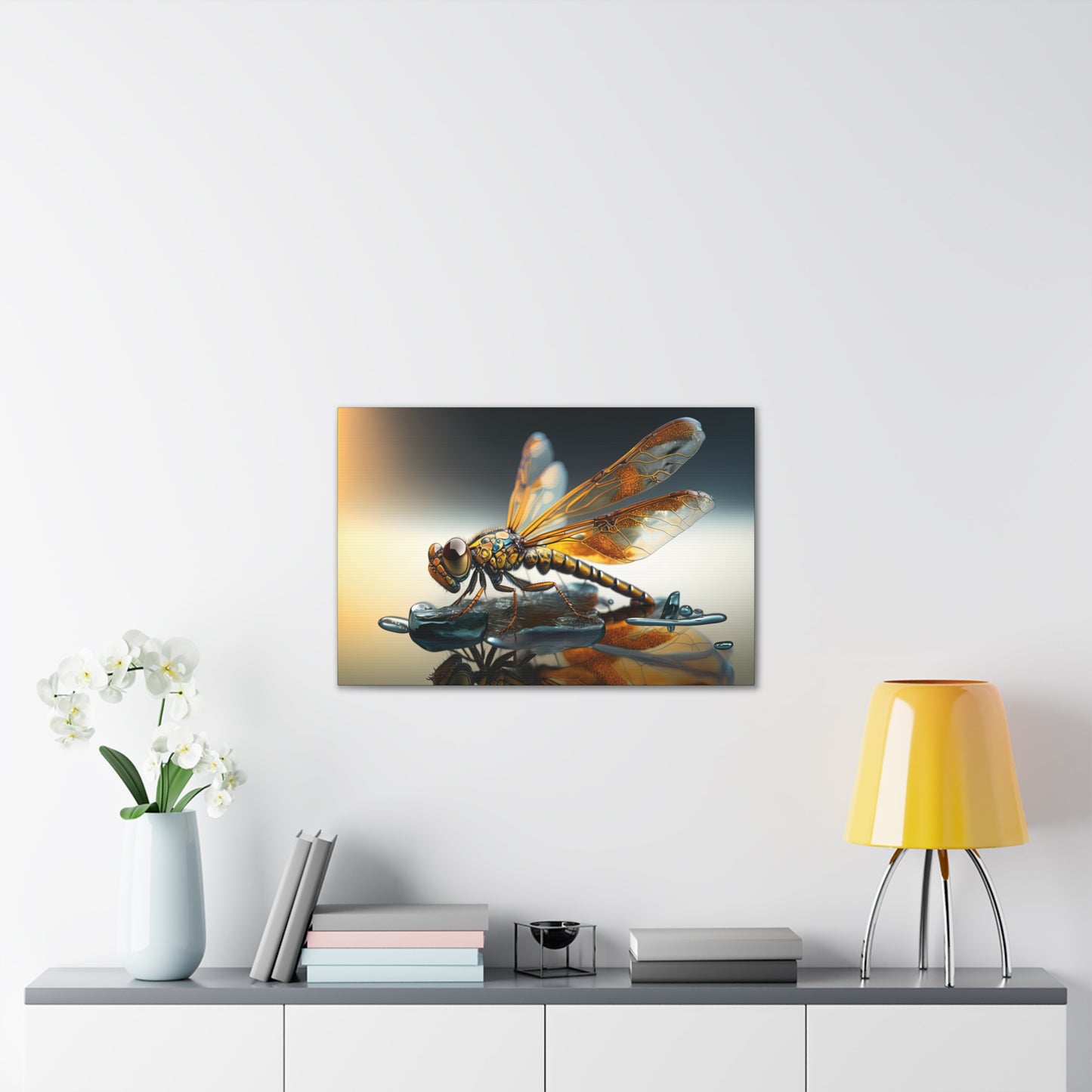 "Amber Dragonfly"  Canvas Stretched, 0.75" - Print