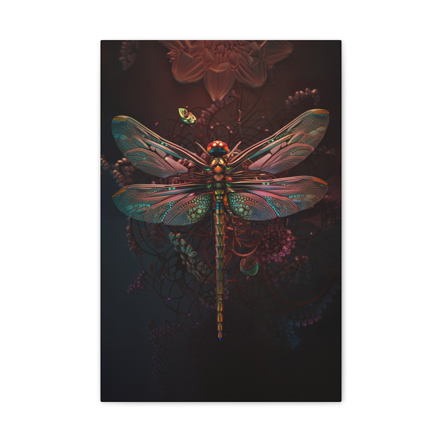 "RubyHopper Dragonfly" Canvas Stretched, 0.75" - Print